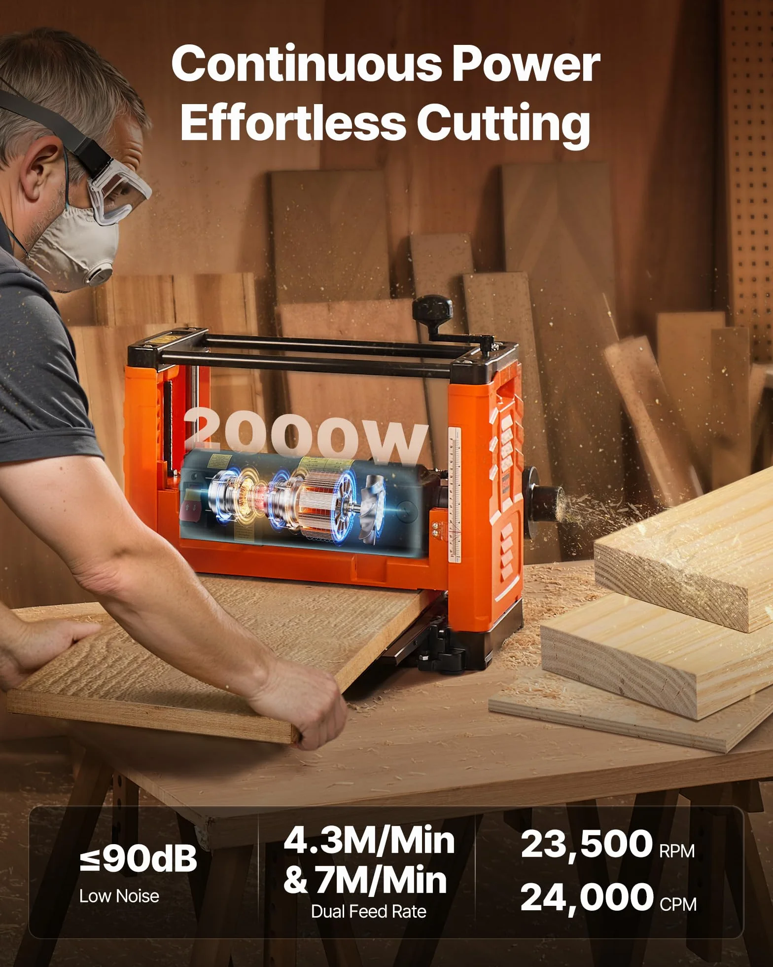 VEVOR Grubościówka 2000 W 330 mm 2 biegi 23500 obr./min