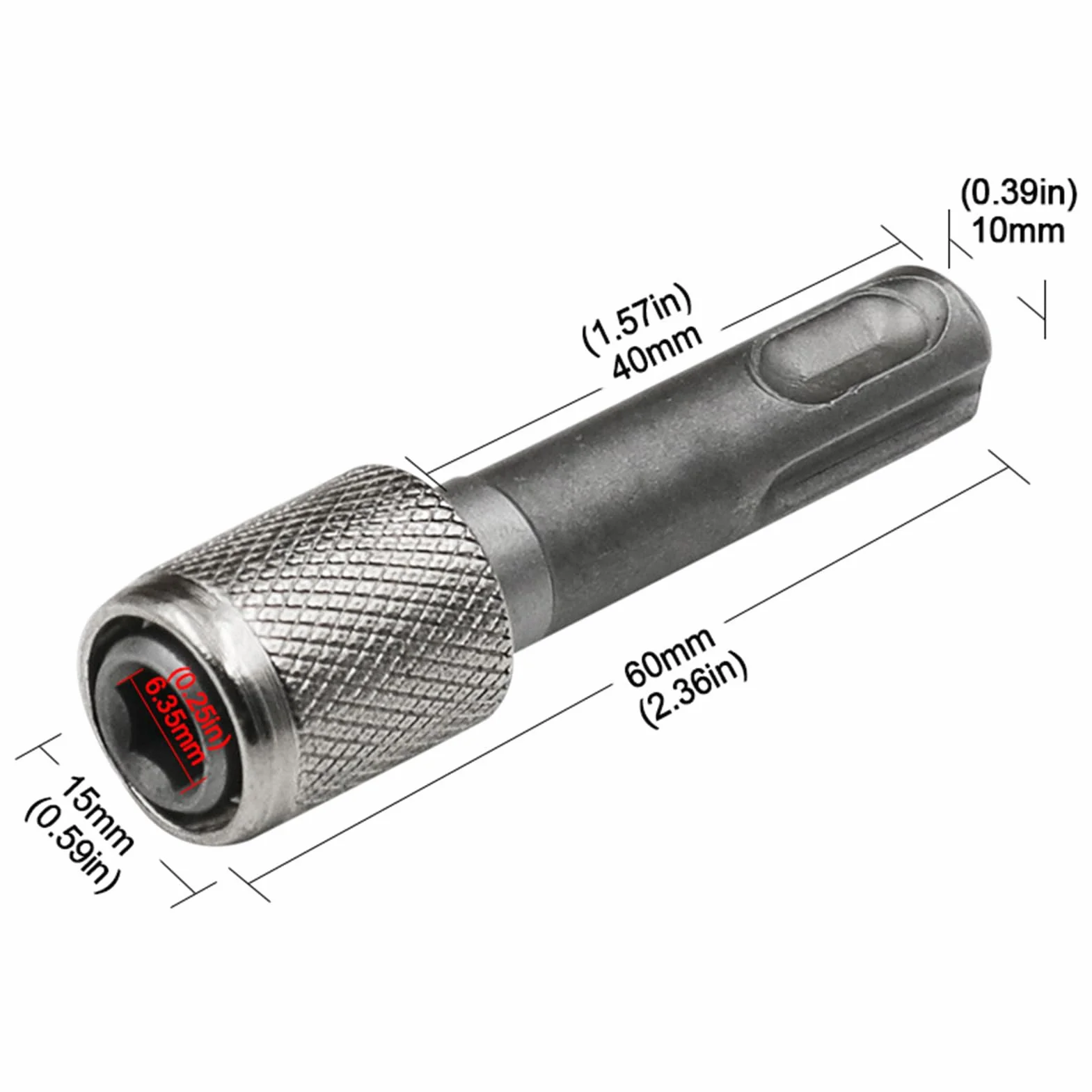 SDS plus adapter 6,35 mm (1/4") uchwyt do bitów 2 sztuki konwerter z trzonu okrągłego na sześciokątny do wiertarki udarowej