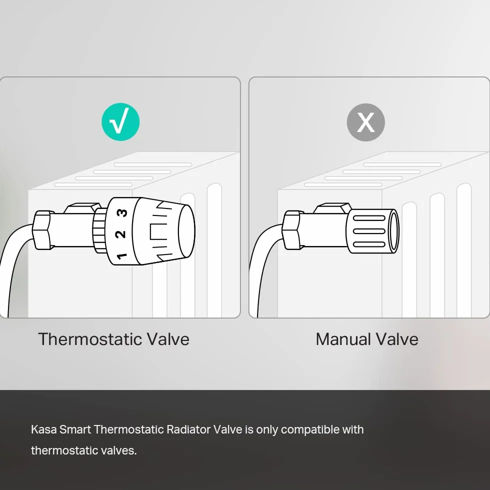 TP-Link Kasa Inteligentny termostat do grzejnika, inteligentny zawór grzejnika, oszczędność energii, wyświetlacz LED, inteligentny harmonogram, współpracuje z Alexa i Google Home, łatwy montaż (KE100)