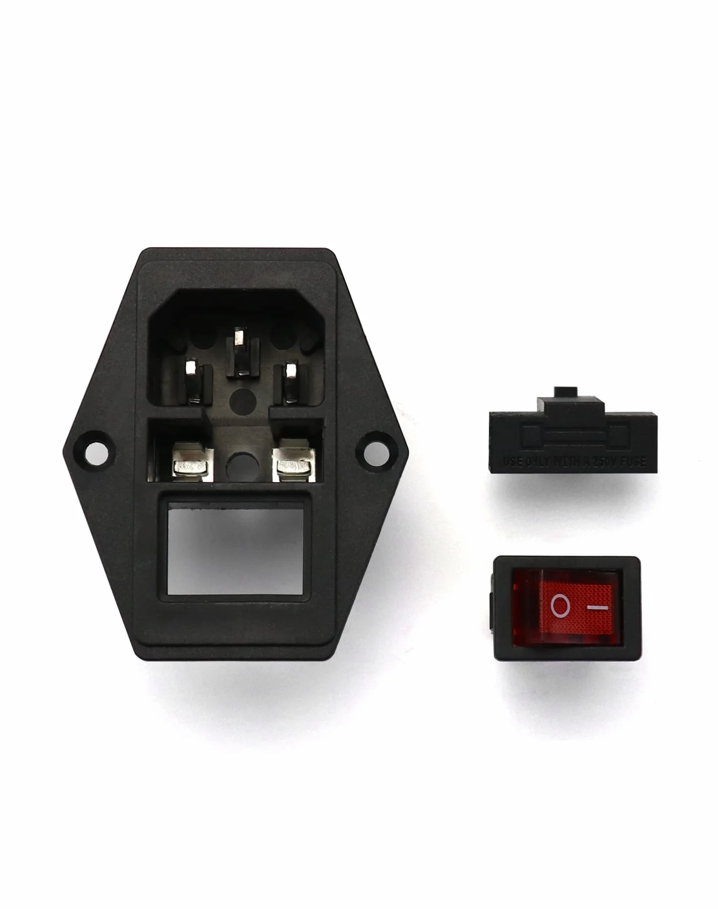 QWORK IEC320 C14 10 Gniazdo 3-w-1 wyłącznik wejściowy z bezpiecznikiem i światłem