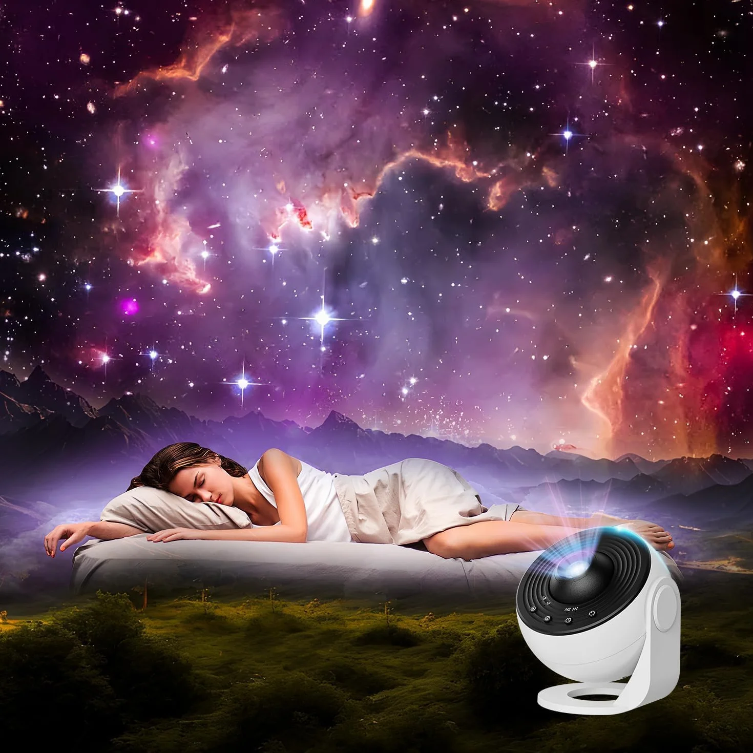 Macchiatto Projektor gwiaździstego nieba Galaxy 13 tarcz planet timer biały