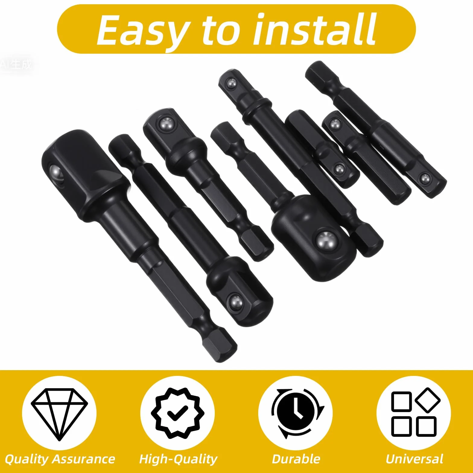 Zestaw Adapterów Nasadek Udarowych Kwadratowych 1/4" 3/8" 1/2" 8 SZT.