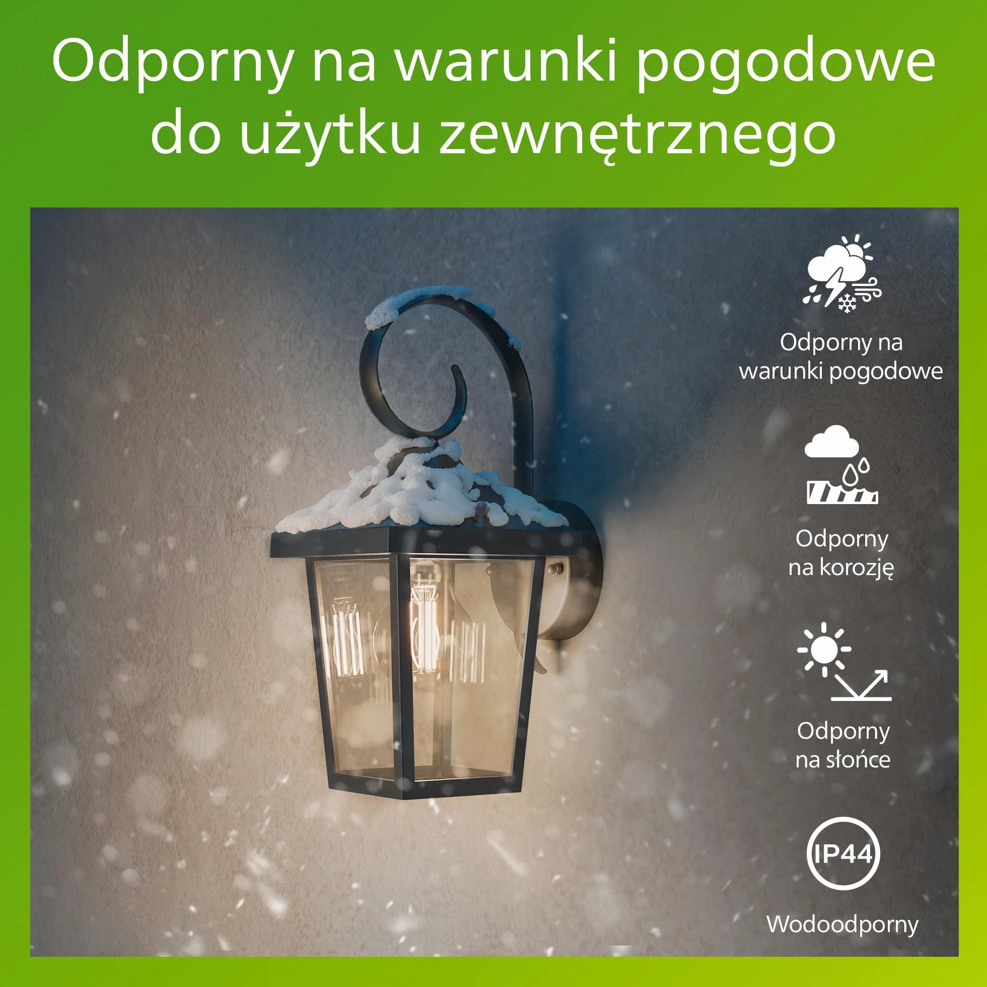 Philips Buzzard Kinkiet Zewnętrzny IP44 Aluminium Czarny E27
