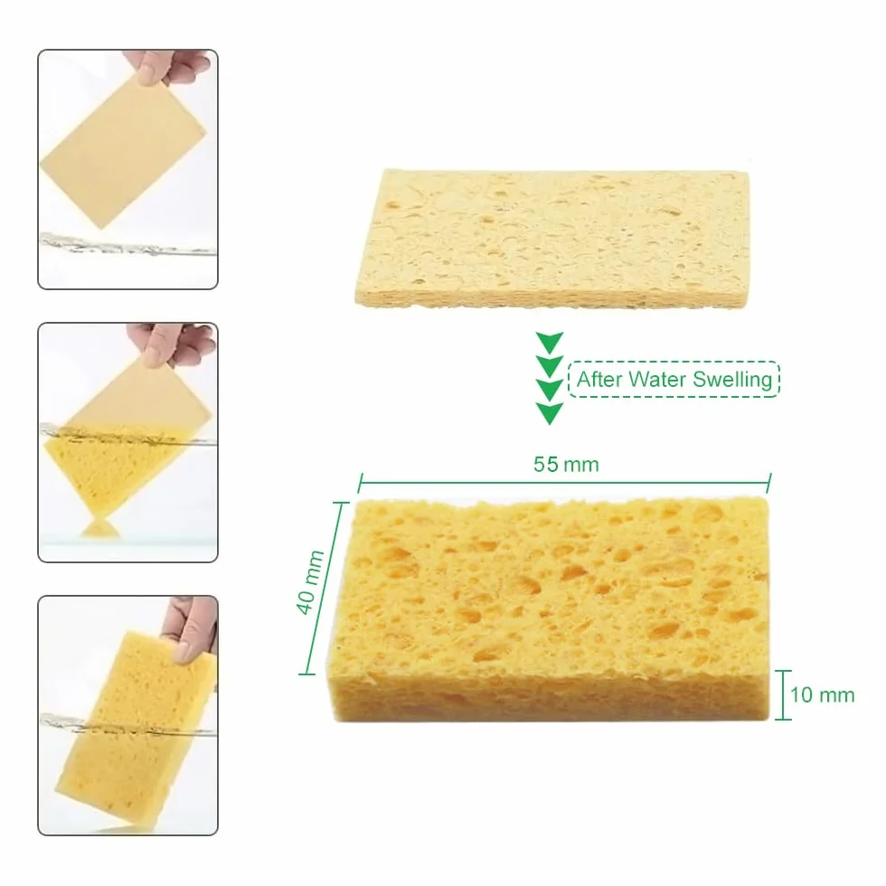 Gąbki lutownicze profesjonalne 4 x 5,5 x 1 cm do czyszczenia grotów