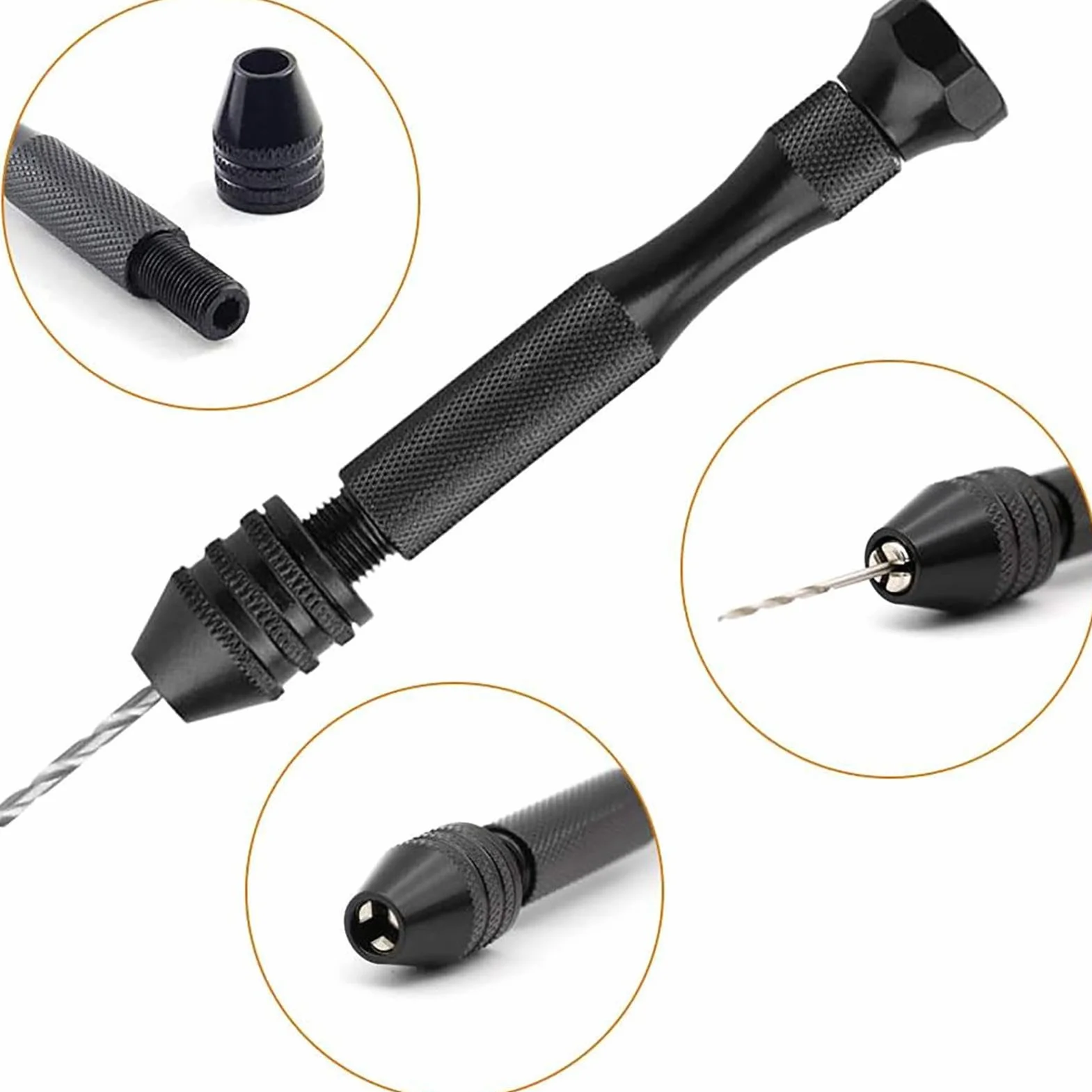 Precision Hand Twist Drill Jewelry Making Tool with Adjustable Chuck Screw Bits for Wood Metal Resin Craft