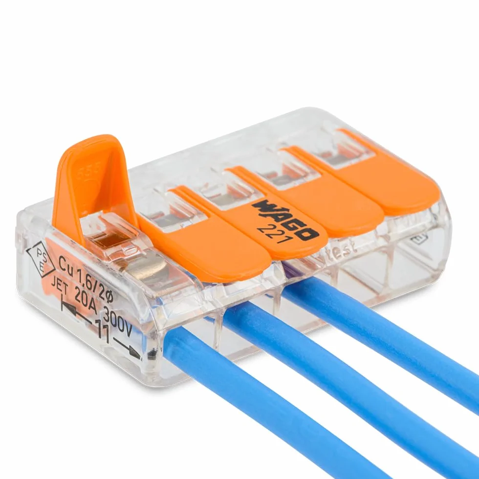 Różnobarwne pudełko WAGO 50 zacisków - 30 x 2,15 x 3 i 5 wejść