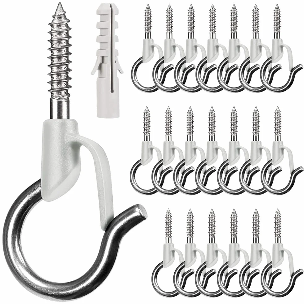 BeneLabel Zestaw 20 wieszaków Q-Hanger do lampek LED Boże Narodzenie, biały