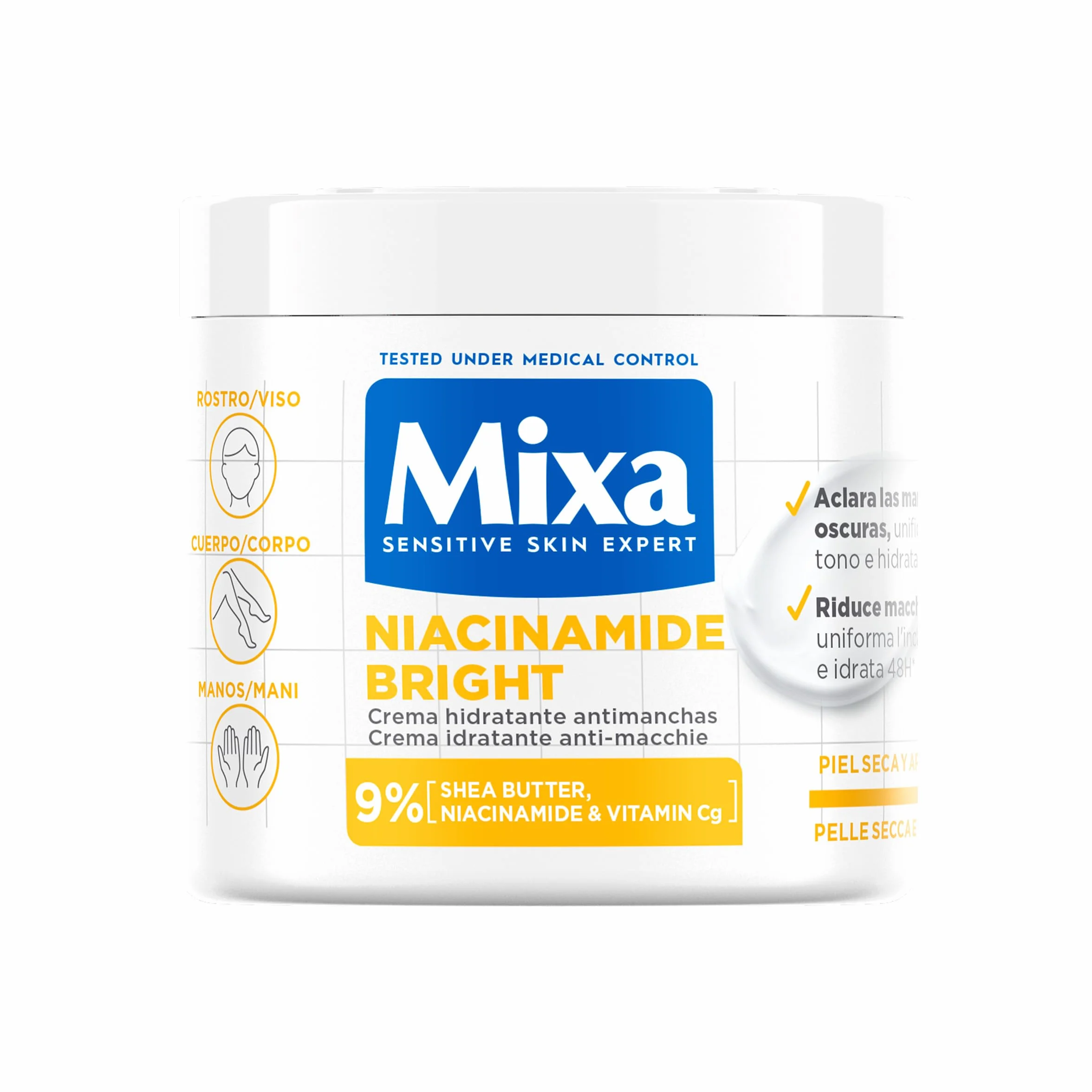 Mixa Niacynamid Bright krem nawilżający przeciw plamom 400 ml