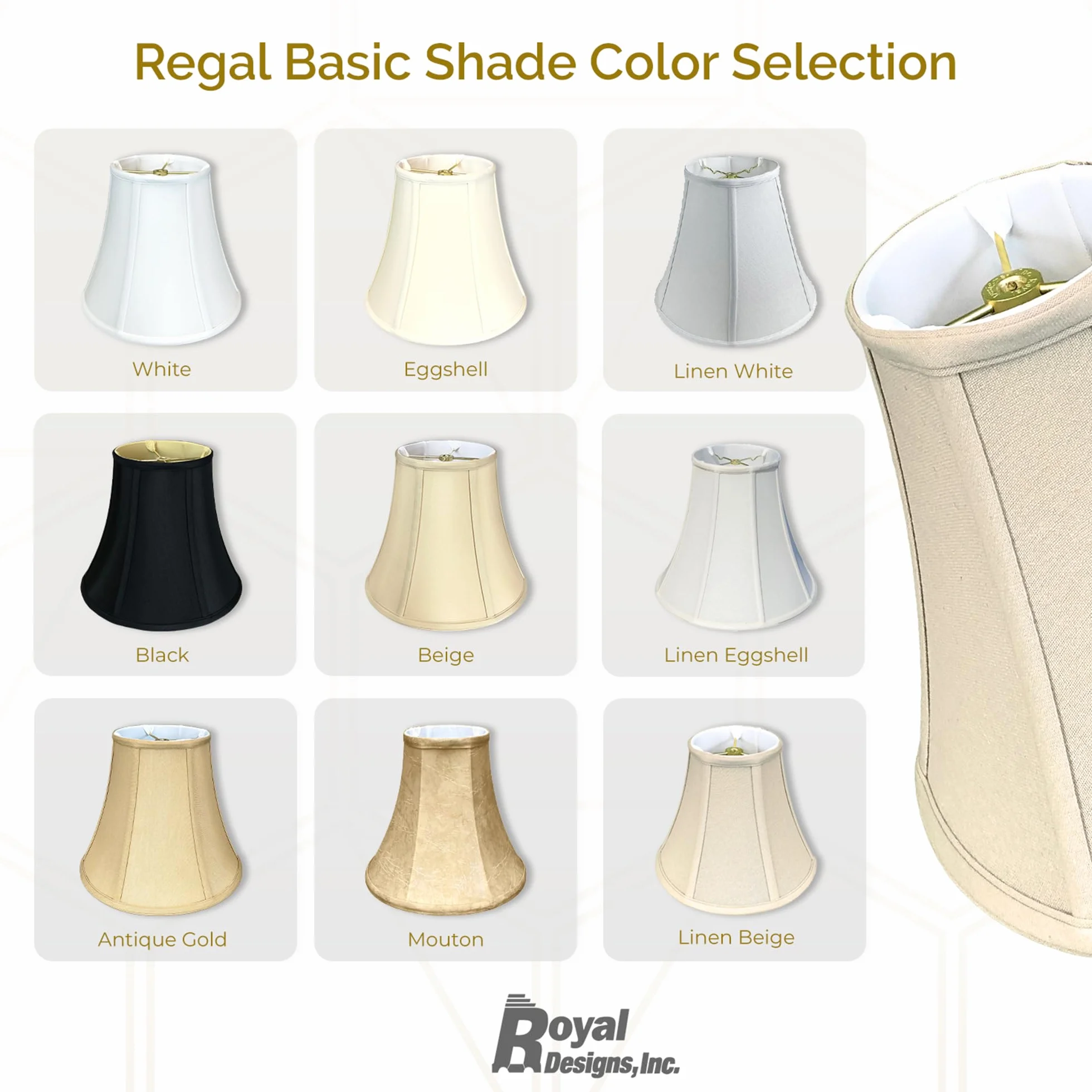 Royal Designs True Bell abażur lampy biały 4 x 8 x 7,25 okrągły klips