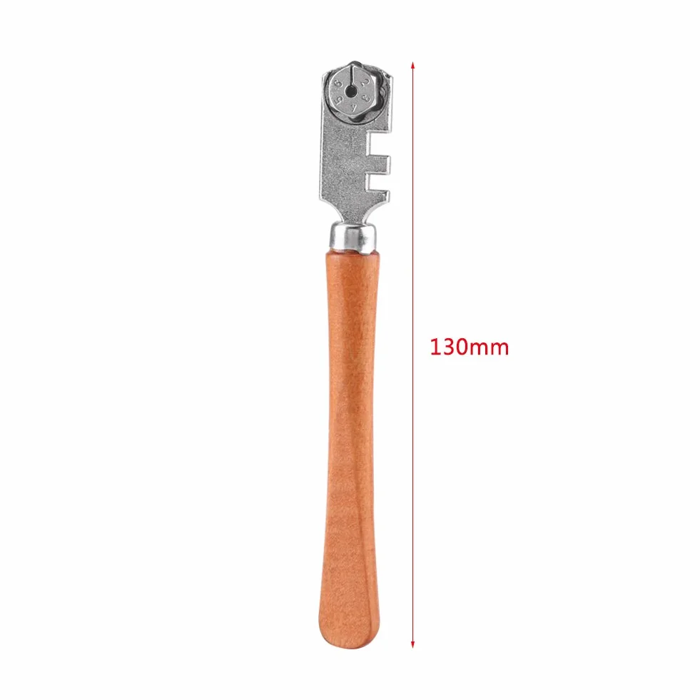Zunate Glass Cutter, 130MM Profesjonalny sześciokołowy nóż do szkła z drewnianą rączką