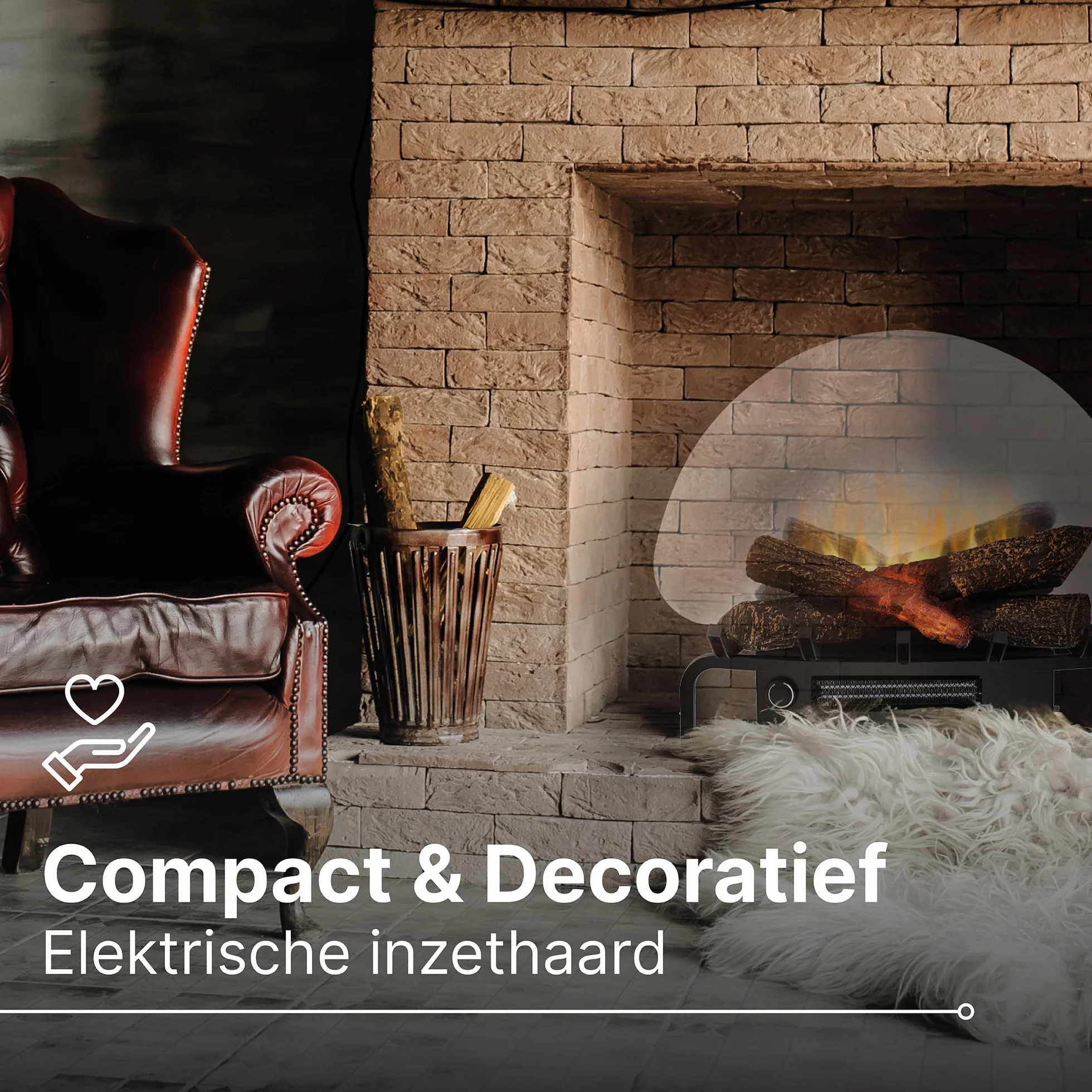 DIMPLEX Revillusion Logset 20" - Wolnostojący kominek elektryczny, czarny, efekt płomienia, ogrzewanie, drewniany zestaw, oświetlenie LED, pilot w zestawie, kominek elektryczny,