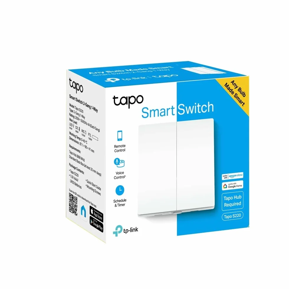 TP-Link Tapo S220 Inteligentny bezprzewodowy przełącznik dwubiegunowy zasilanie bateryjne