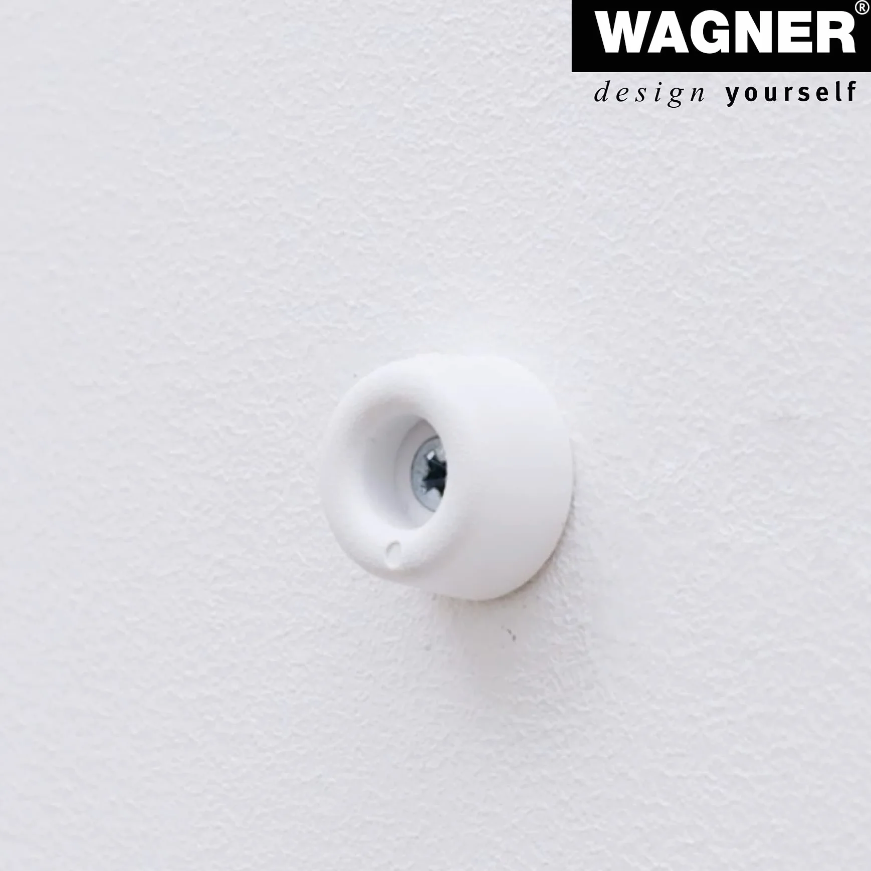 WAGNER Stoper do drzwi ściennych VULKANO MINI 4-częściowy zestaw - średnica Ø 20 x 10 mm, biały