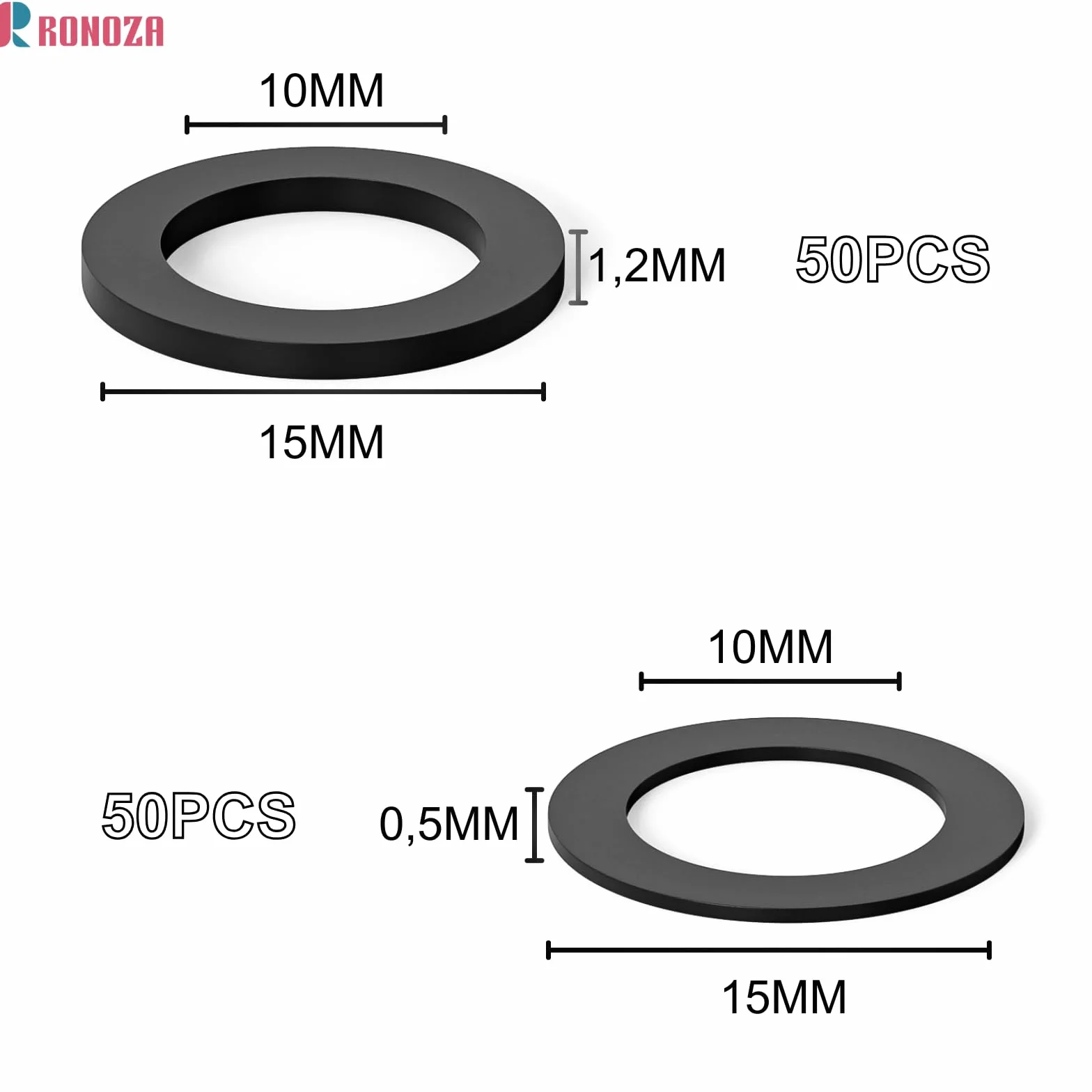 Ronoza 100 sztuk pierścieni mocujących do drzwi 10x15 mm 1,2 mm 0,5 mm