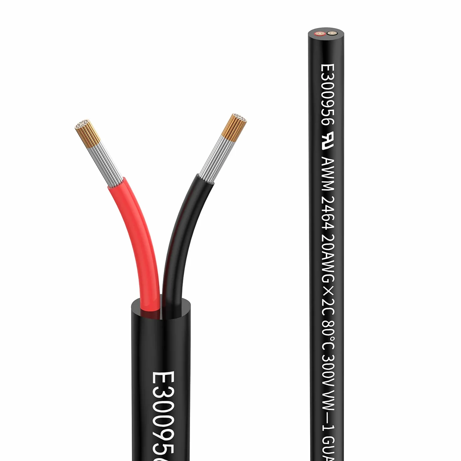 Przewód 20 AWG 2 × 0,5 mm² 5 Metros 2-żyłowy UL2464 Napięcie 300V beztlenowy drut miedziany