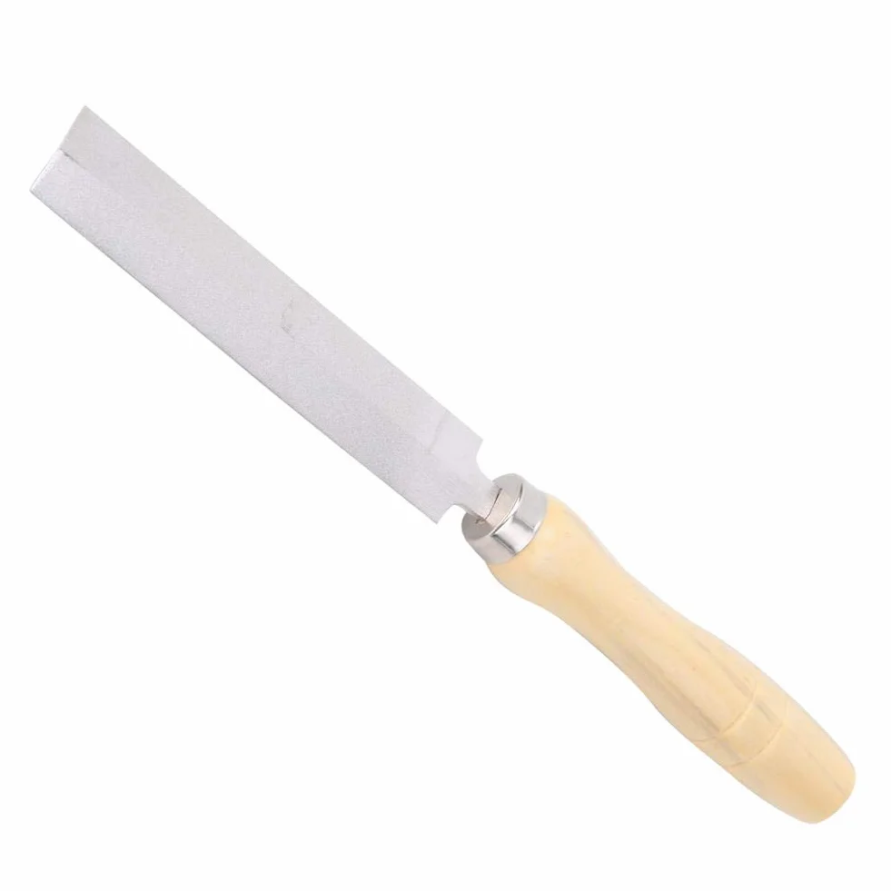 Diamentowy pilnik rombowy z drewnianym uchwytem 15 cm do obróbki drewna, szkła, ceramiki