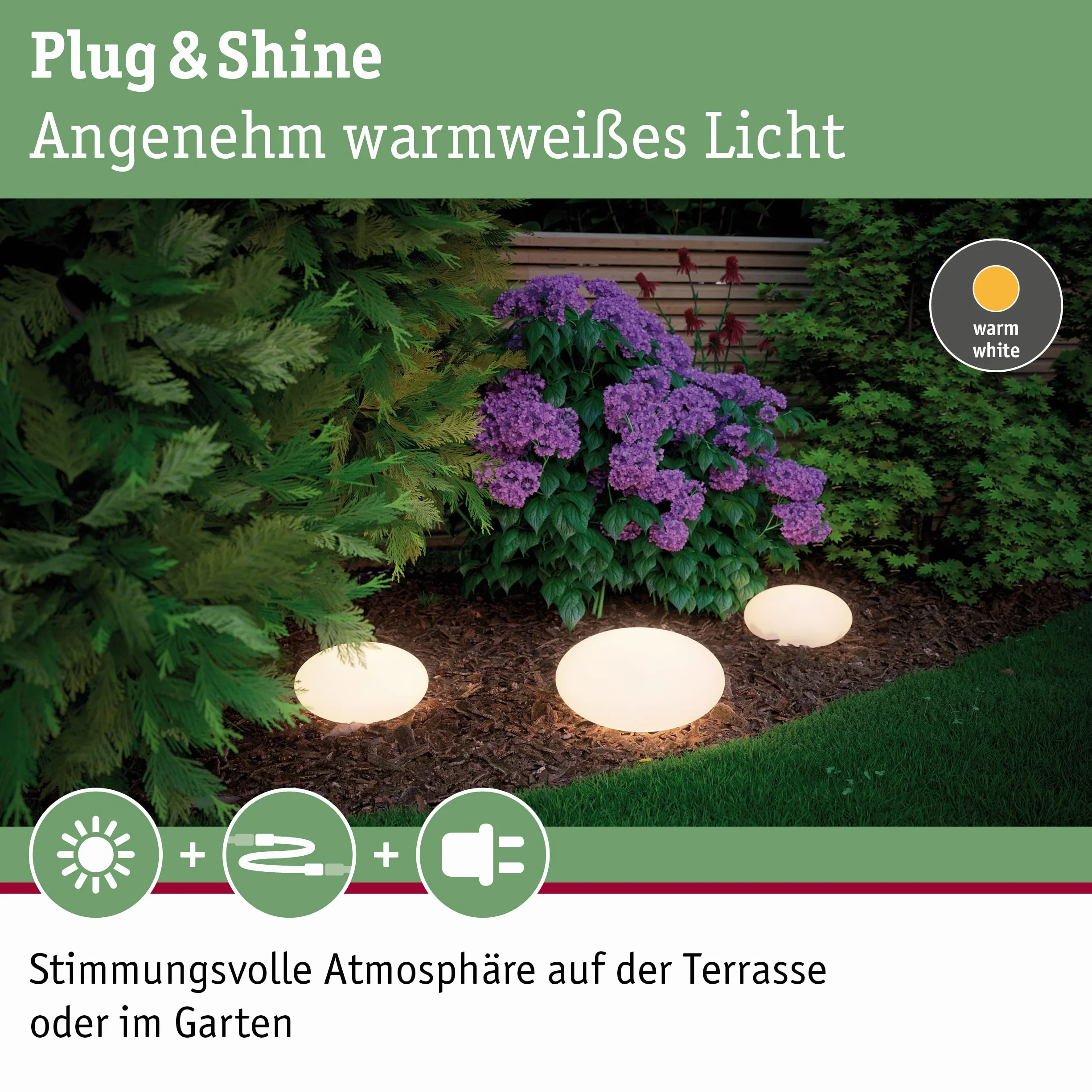 Paulmann Outdoor Plug & Shine Stone IP67 3000K 235lm 24V oprawa kulista zewnętrzna