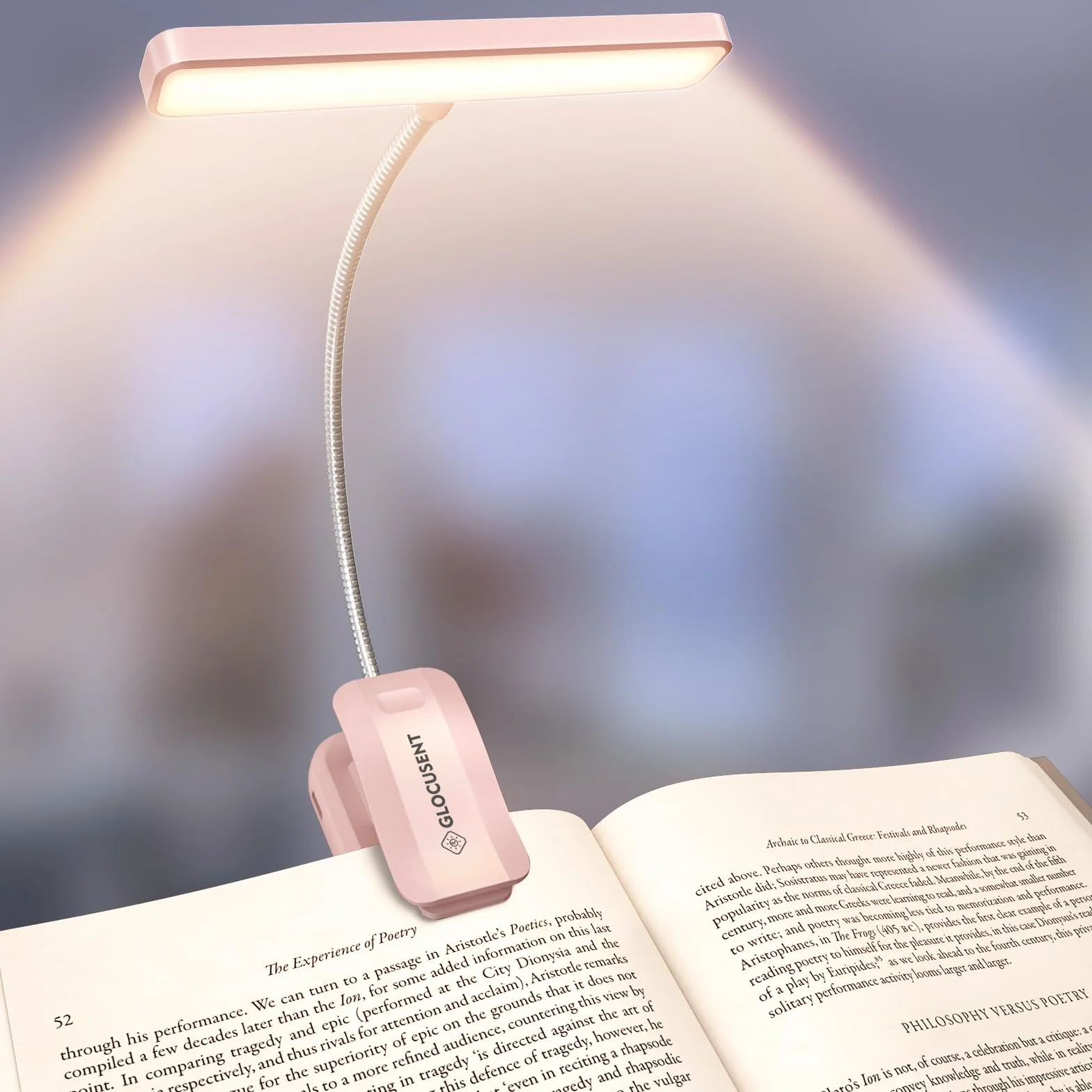 Glocusent Lampka do Czytania LED 26 Diod 5 Kolorów 5 Jasności Ochrona Oczu