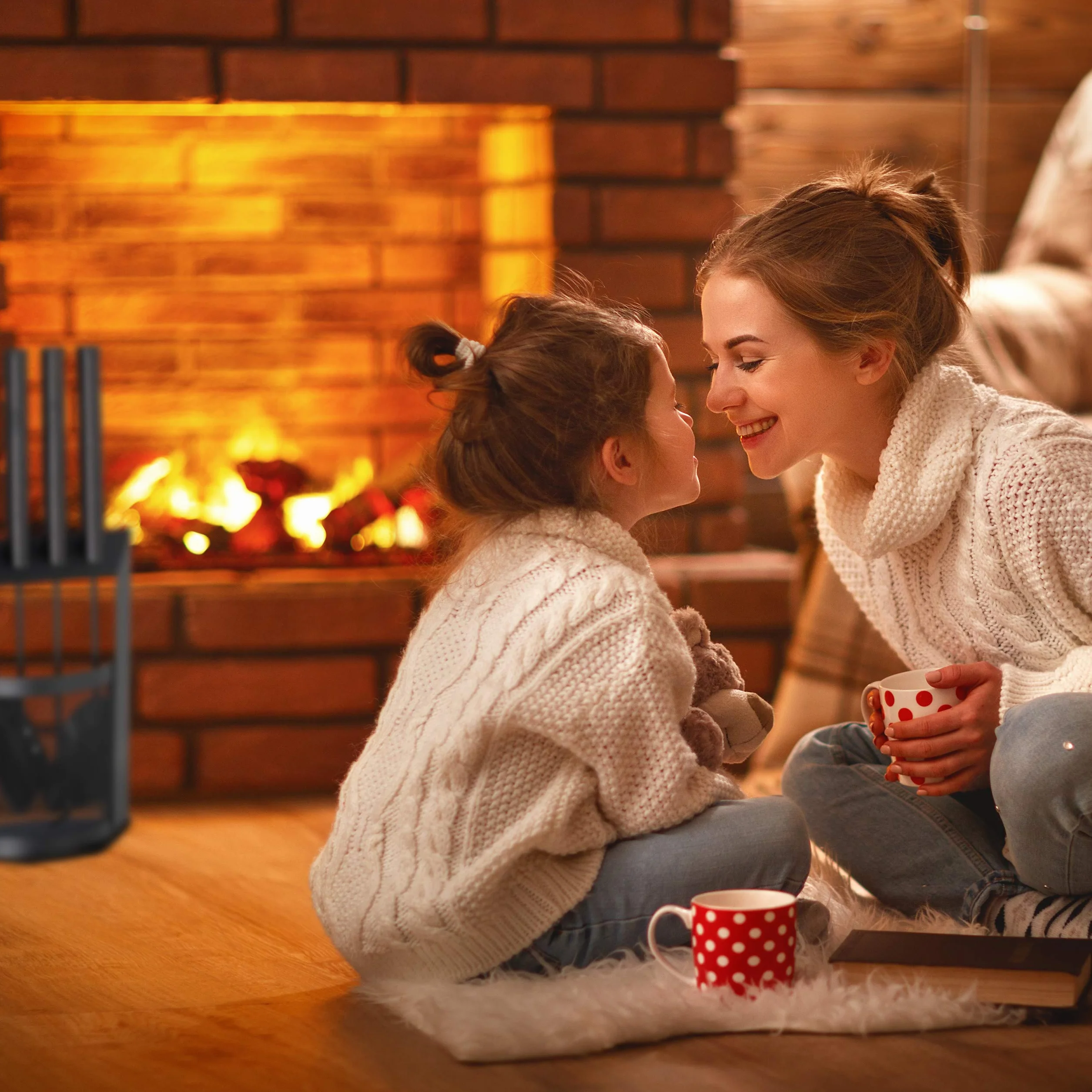Zestaw sztućców kominkowych Relaxdays 5-częściowy czarny z drewnianymi uchwytami