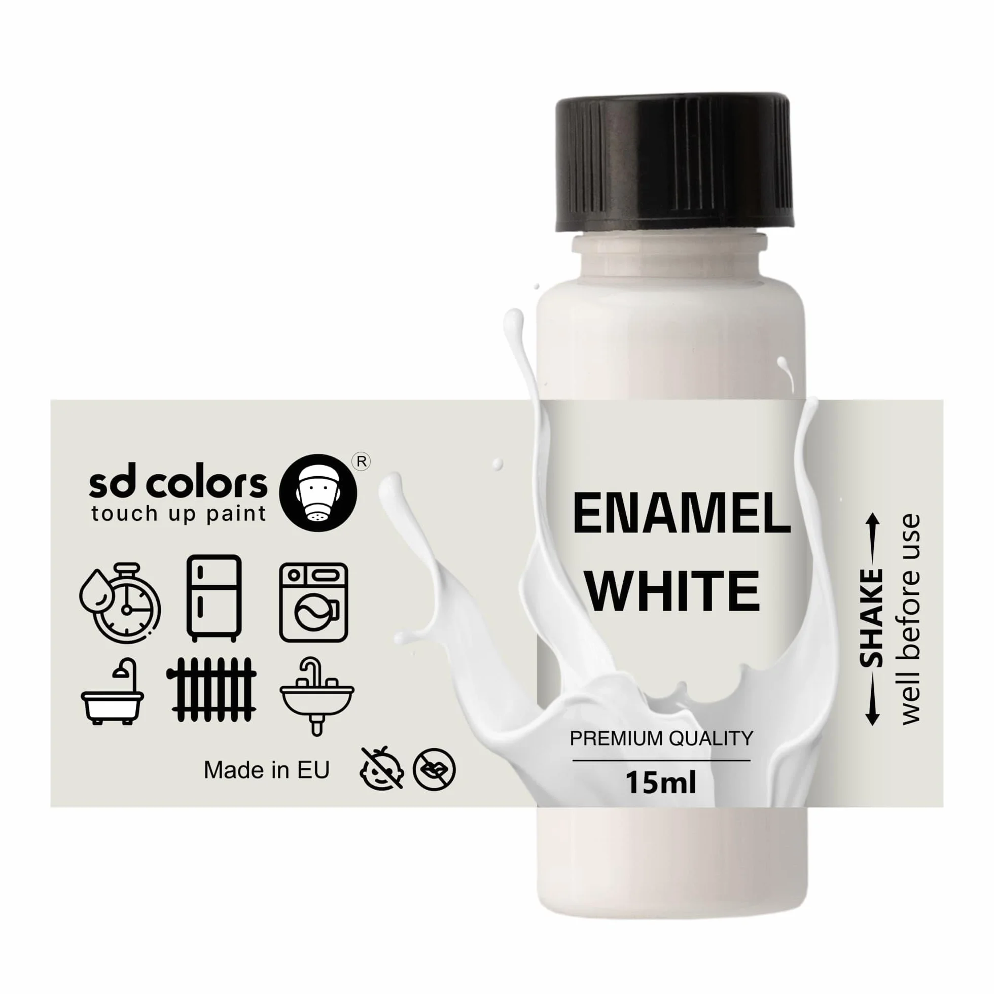 SD COLORS 8 ml szybkoschnąca biała emaliowana farba do malowania