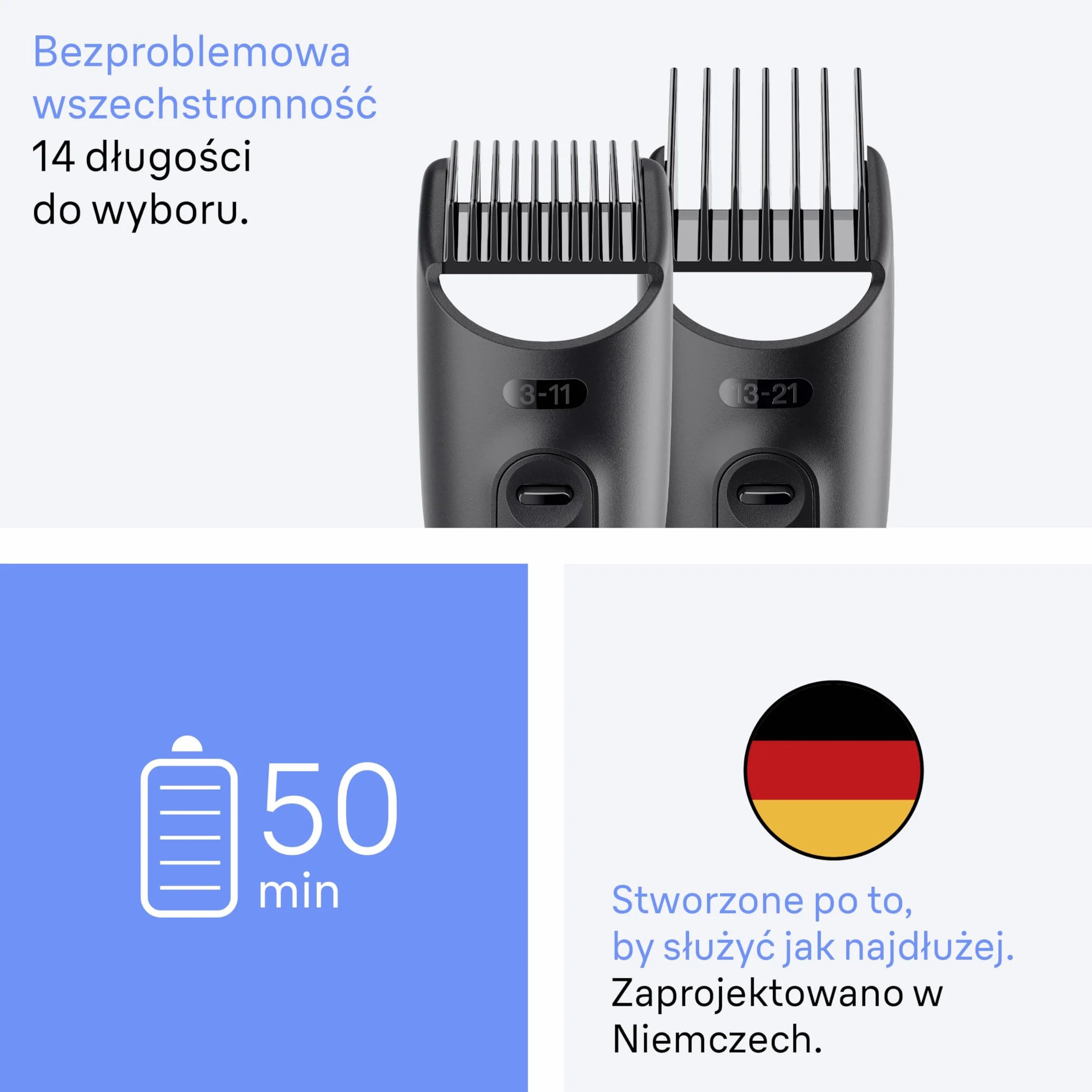 Braun Series 7 Wielofunkcyjny zestaw do pielęgnacji ciała, 11 w 1, ProBlade i AutoSense, 120 min, SkinGuard i cieniowanie brody, AquaGrip do używania pod wodą, AIO7540, niebieski