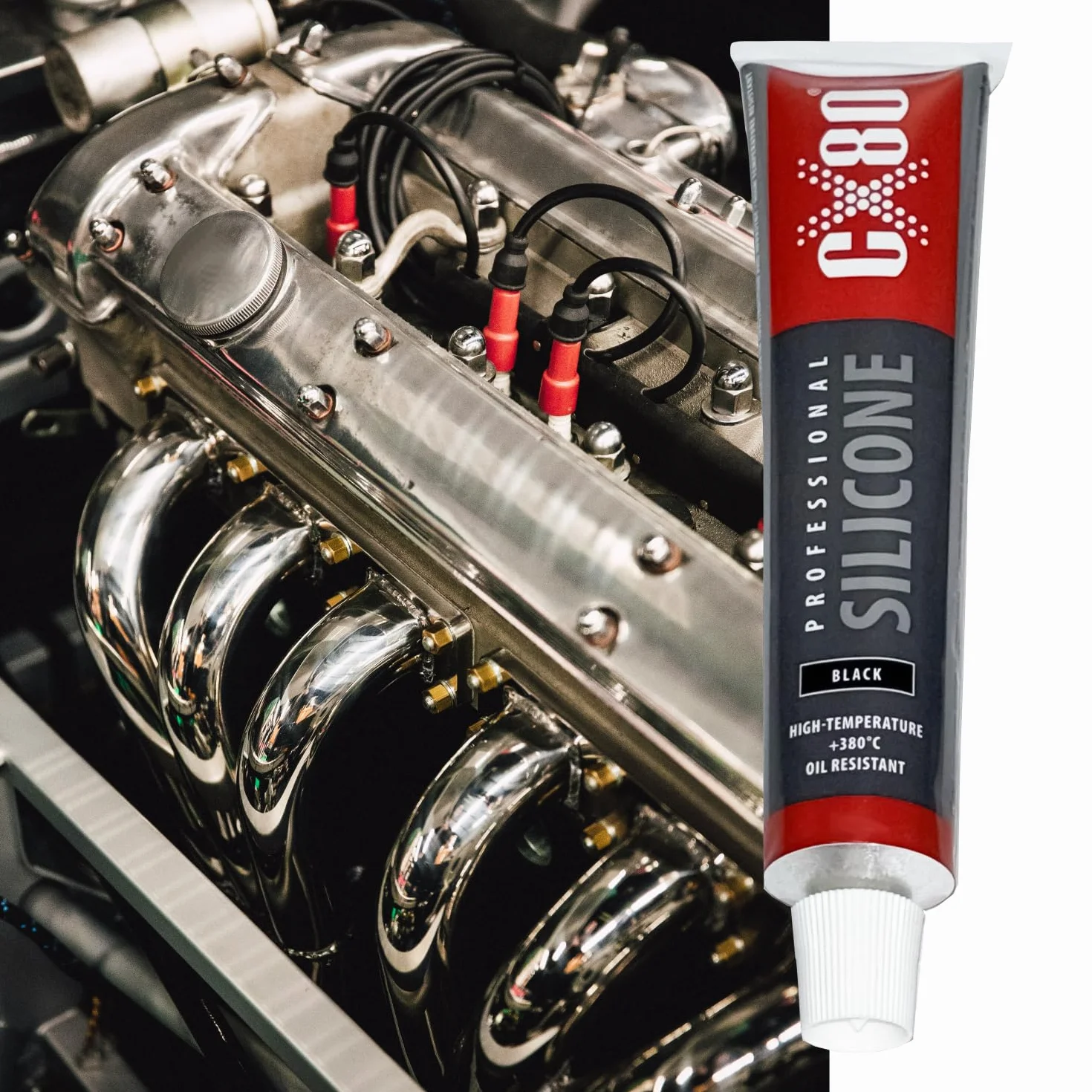 CX80 silikon wysokotemperaturowy czarny tubka 80 ml