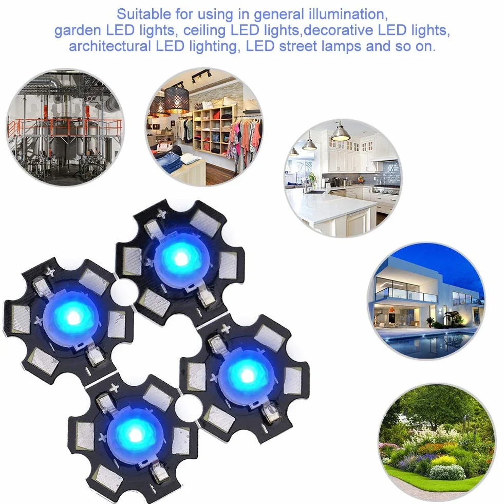 3W 395nm-400nm Ultrafioletowy Układ LED Wysokiej Mocy Koraliki do Lampy UV z Aluminiową Podstawą 25 Szt.