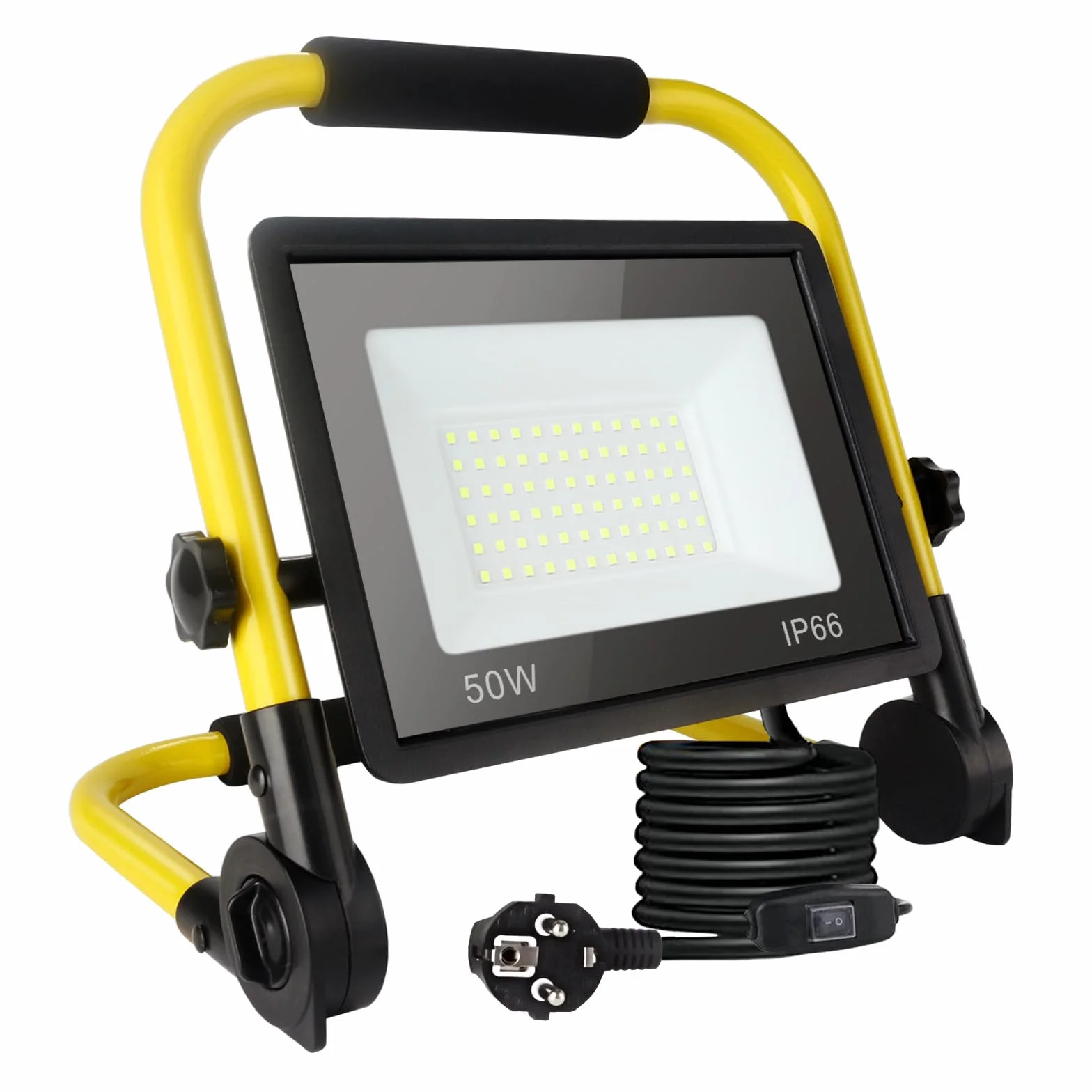Reflektor Budowlany LED 50W 5400lm 6000K IP66 Wodoodporny z Przewodem 3,5m