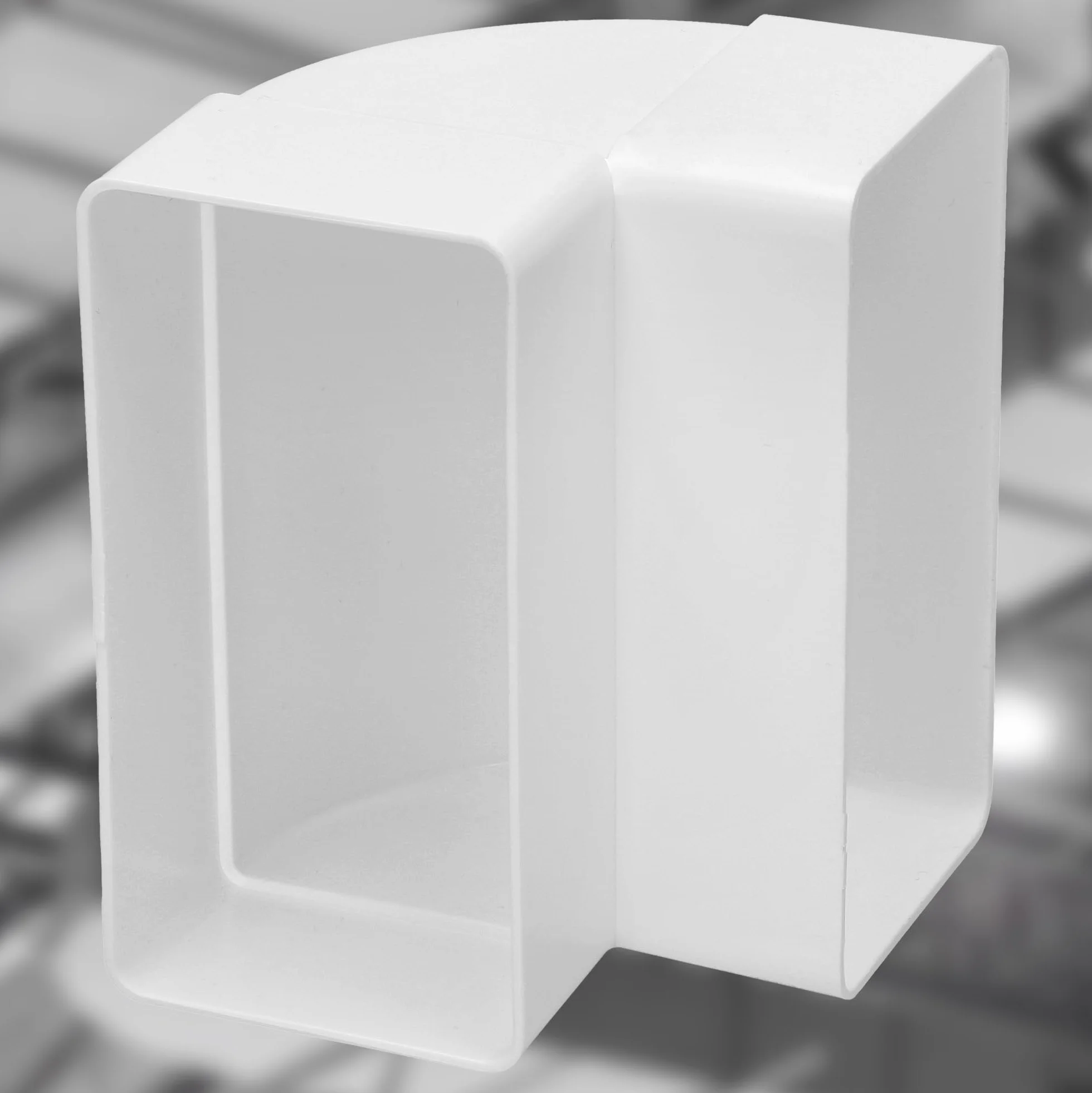 KOTARBAU® Kolano pionowe do kanałów płaskich Białe Plastik 90° 110 mm x 55 mm