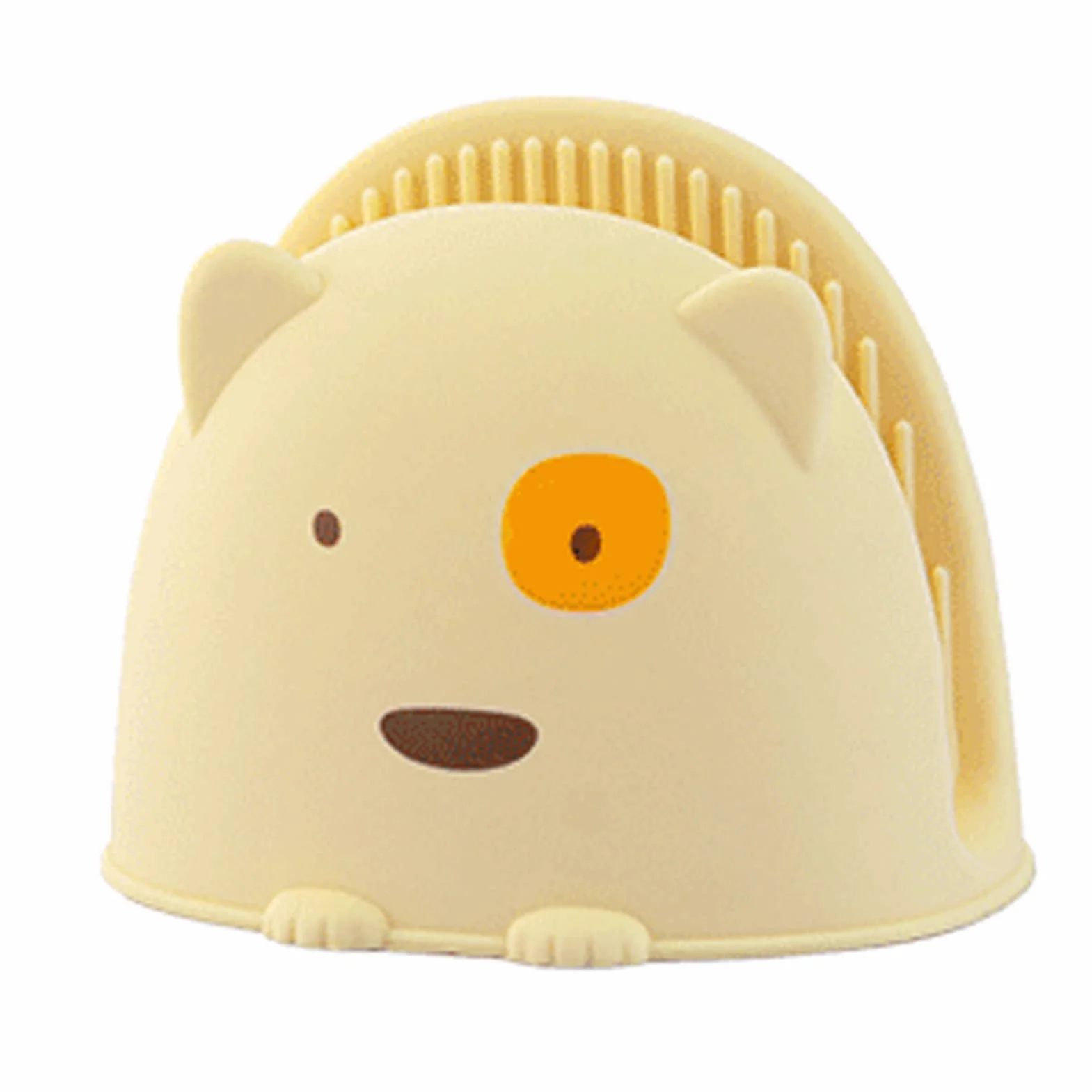 Silikonowe Rękawice Kuchenne Cute Cartoon Pinch Grip Mini Ochraniacz na Palce Uchwyt na Garnek Żółty