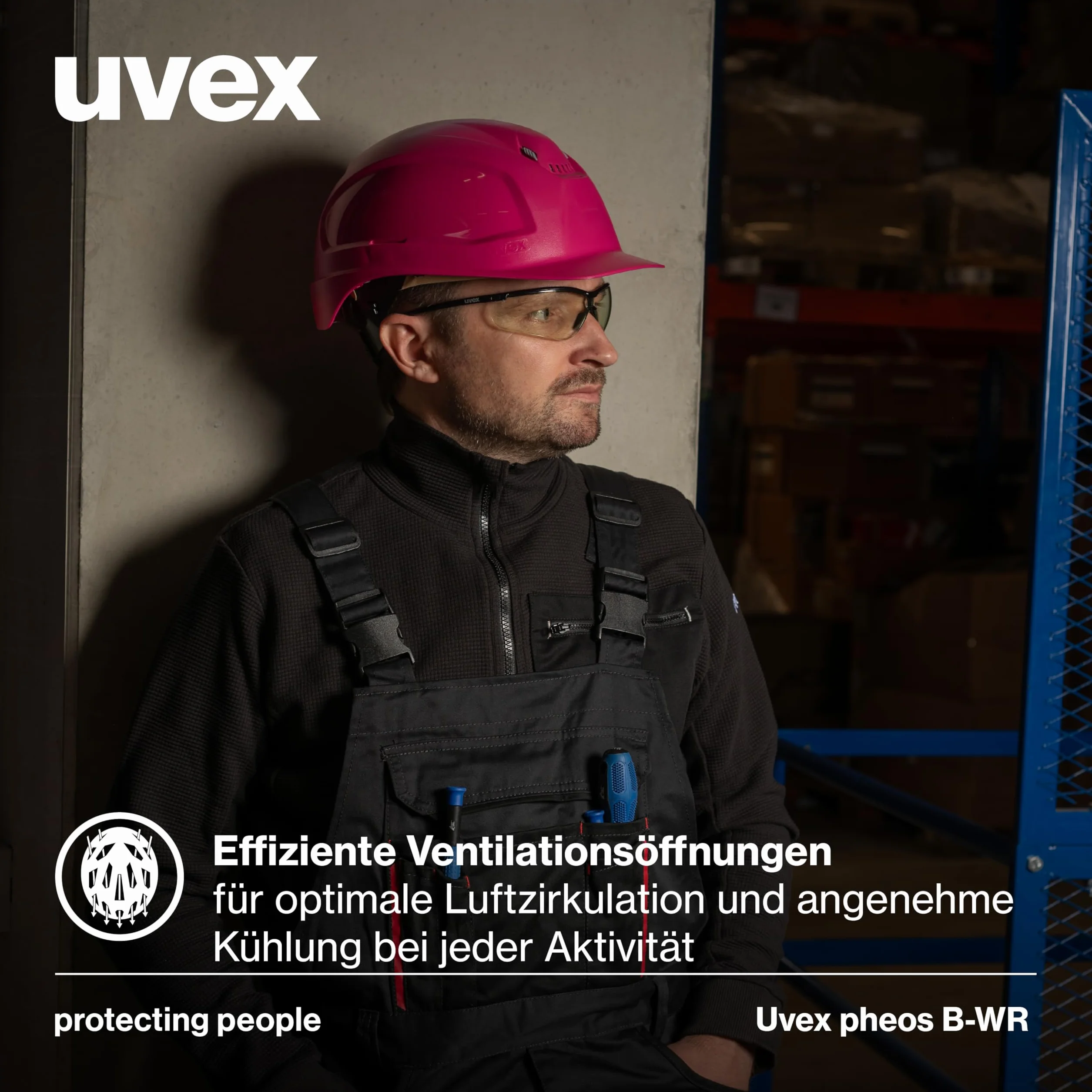 Uvex Pheos B-WR kask ochronny z otworami wentylacyjnymi, 1 sztuka