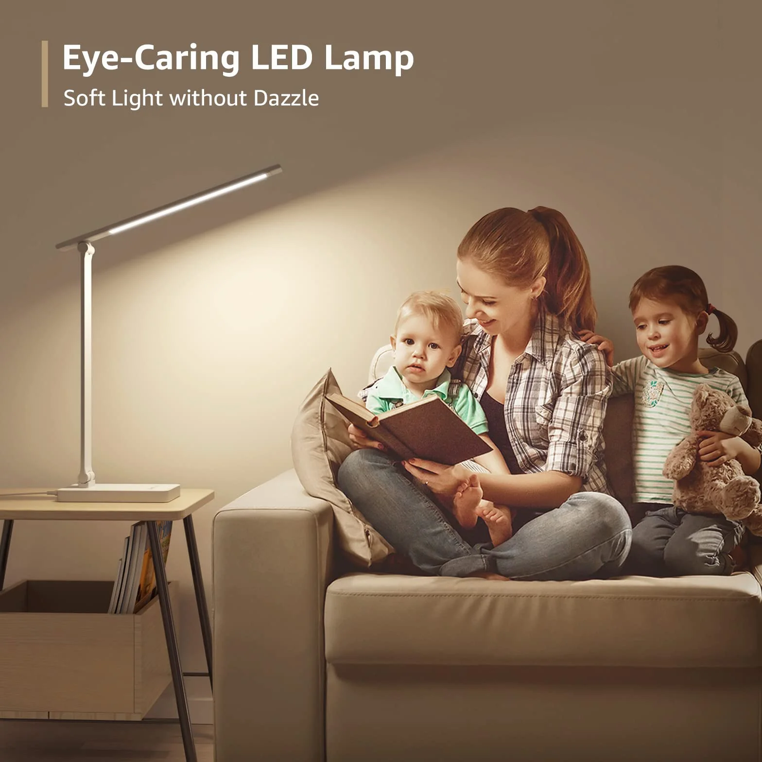 Lepro Lampa biurkowa LED 550 lm 3 kolory 5 poziomów jasności ściemniania 3000-6500 K światło dzienne ochrona oczu lampka nocna do czytania dla dzieci biała