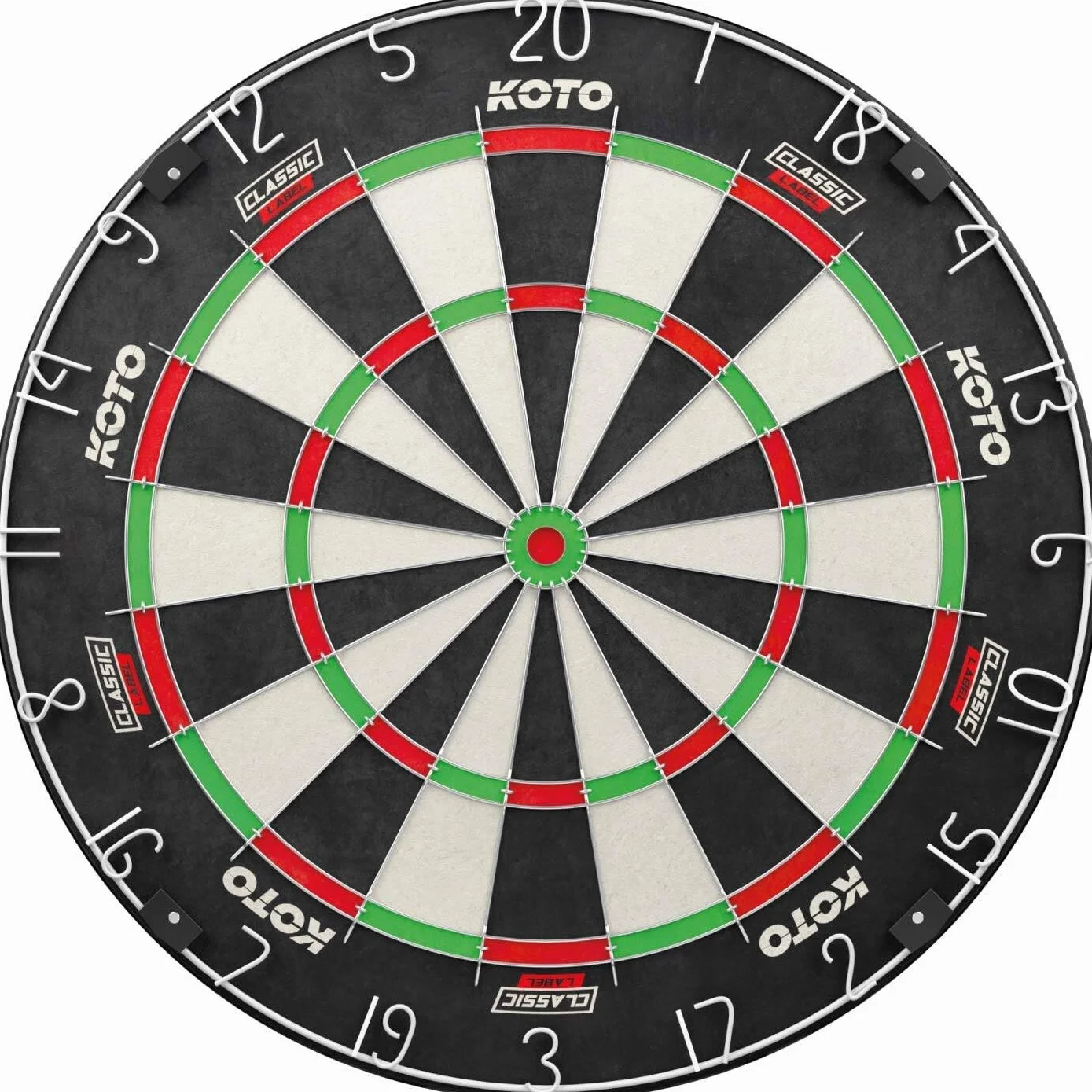 Tarcza KOTO King Classic Edition, zestaw darta bez zszywek, oficjalne wymiary turniejowe, cienkie okablowanie, pierścień z numeracją czerwonego, długa żywotność, wysokiej jakości sizal.
