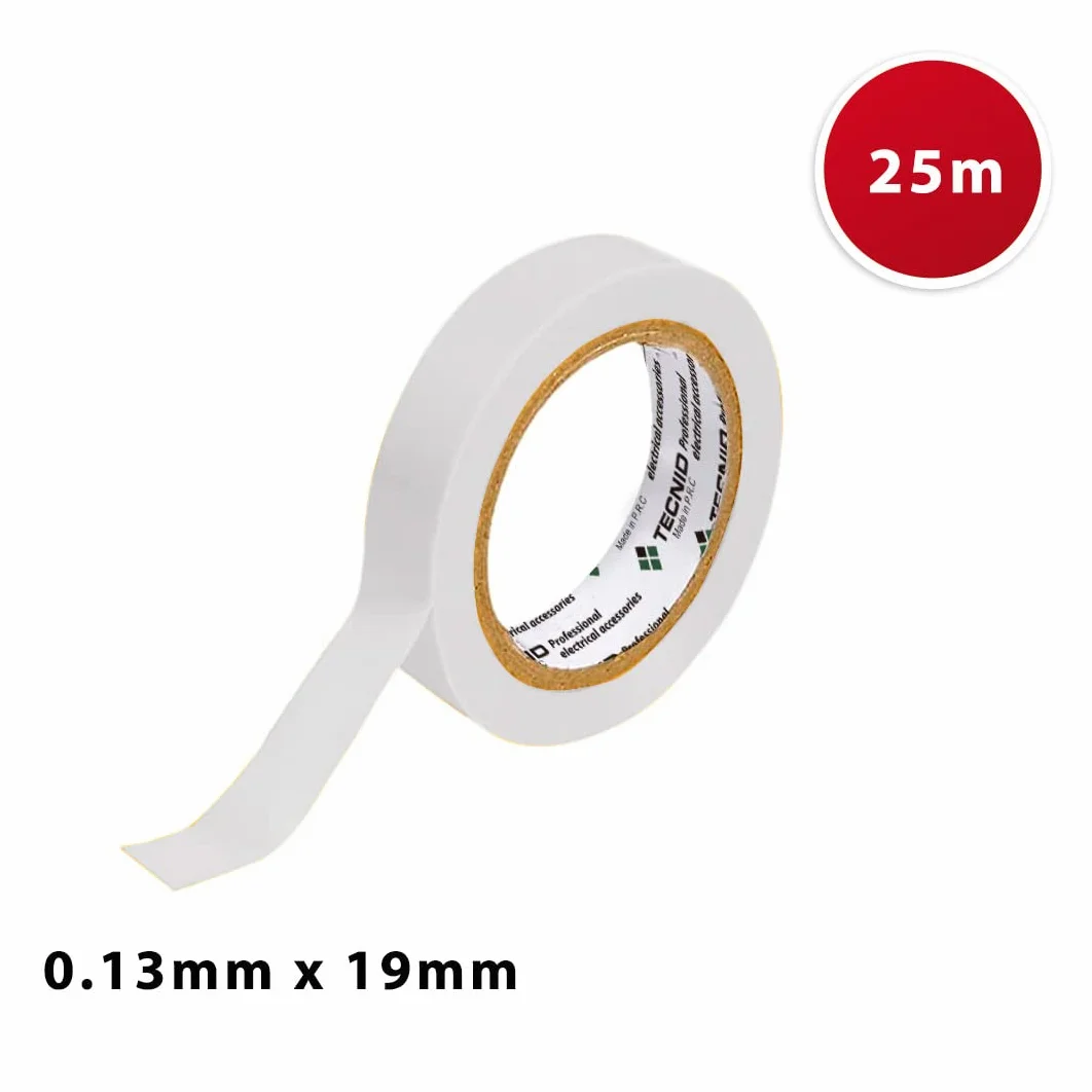 Taśma izolacyjna PVC 19 mm x 25 m biała