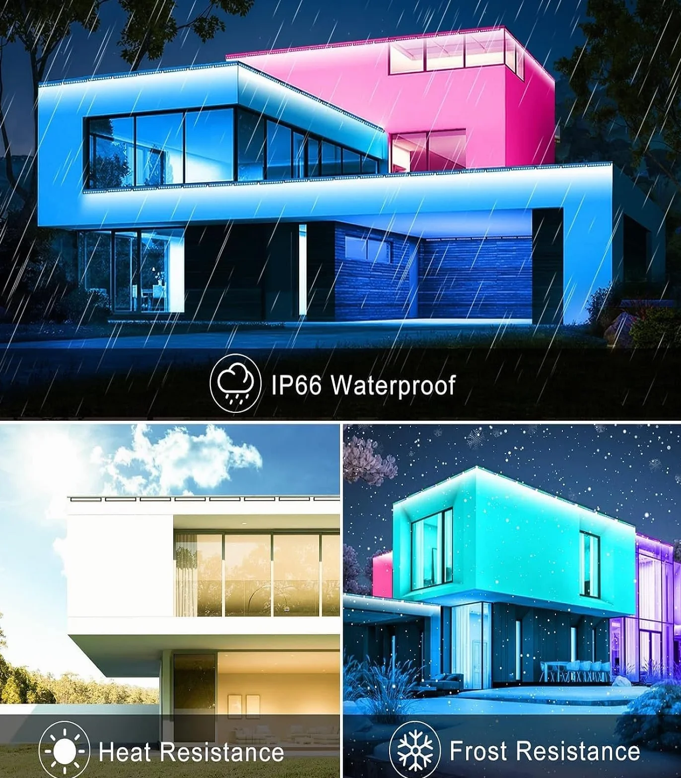 MEIKEE Reflektor RGB 42 W z pilotem, 360°, 10 kolorów, 30 trybów, timer, 6 poziomów jasności, LED