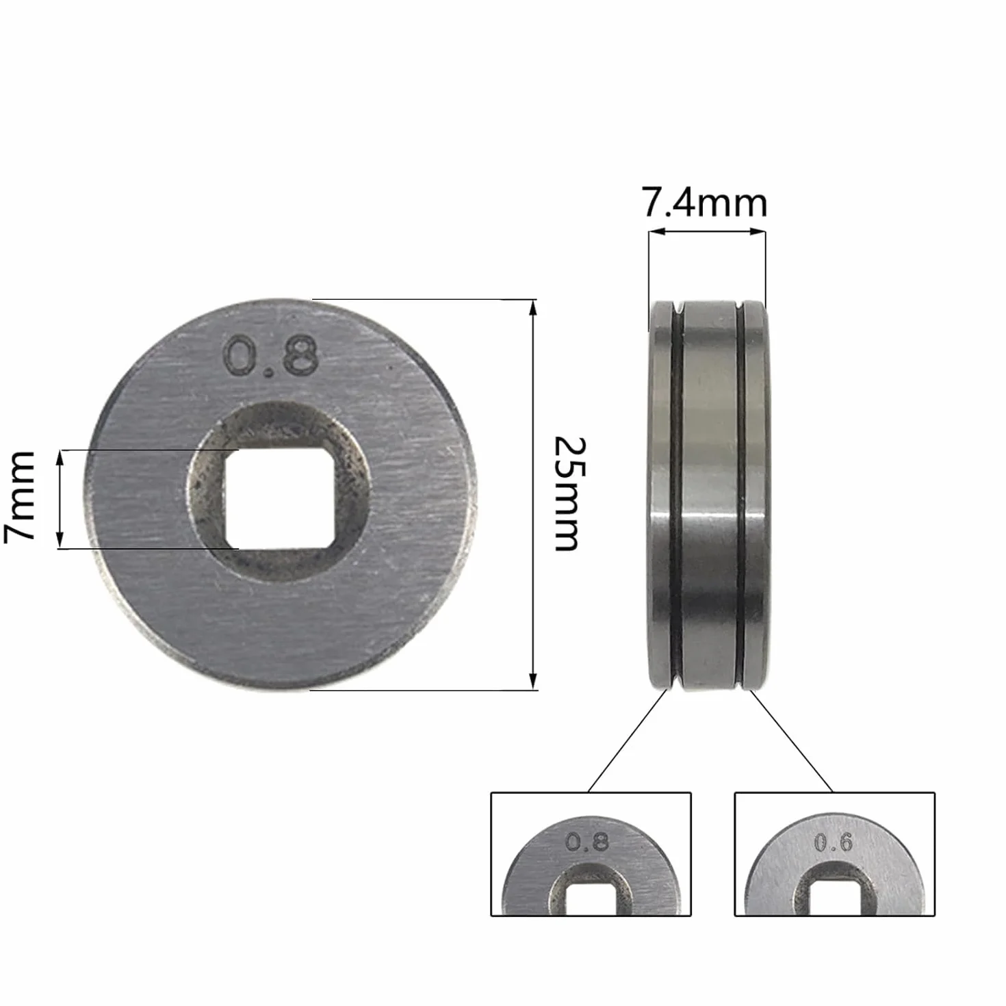 Walce napędowe do podawania drutu Koła rolkowe 25 mm Gładki rowek SSJ16 Części do spawaczy MIG MAG 0,6 mm 0,8 mm