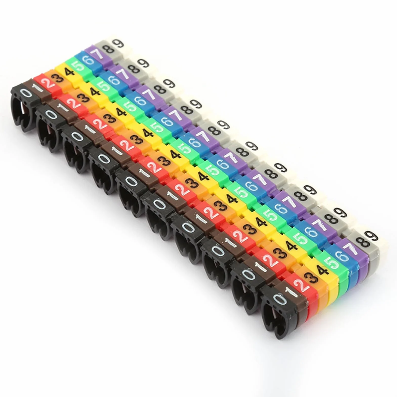 Znacznik numeracji przewodów plastikowy klips do kabli 6 mm² 100 szt.