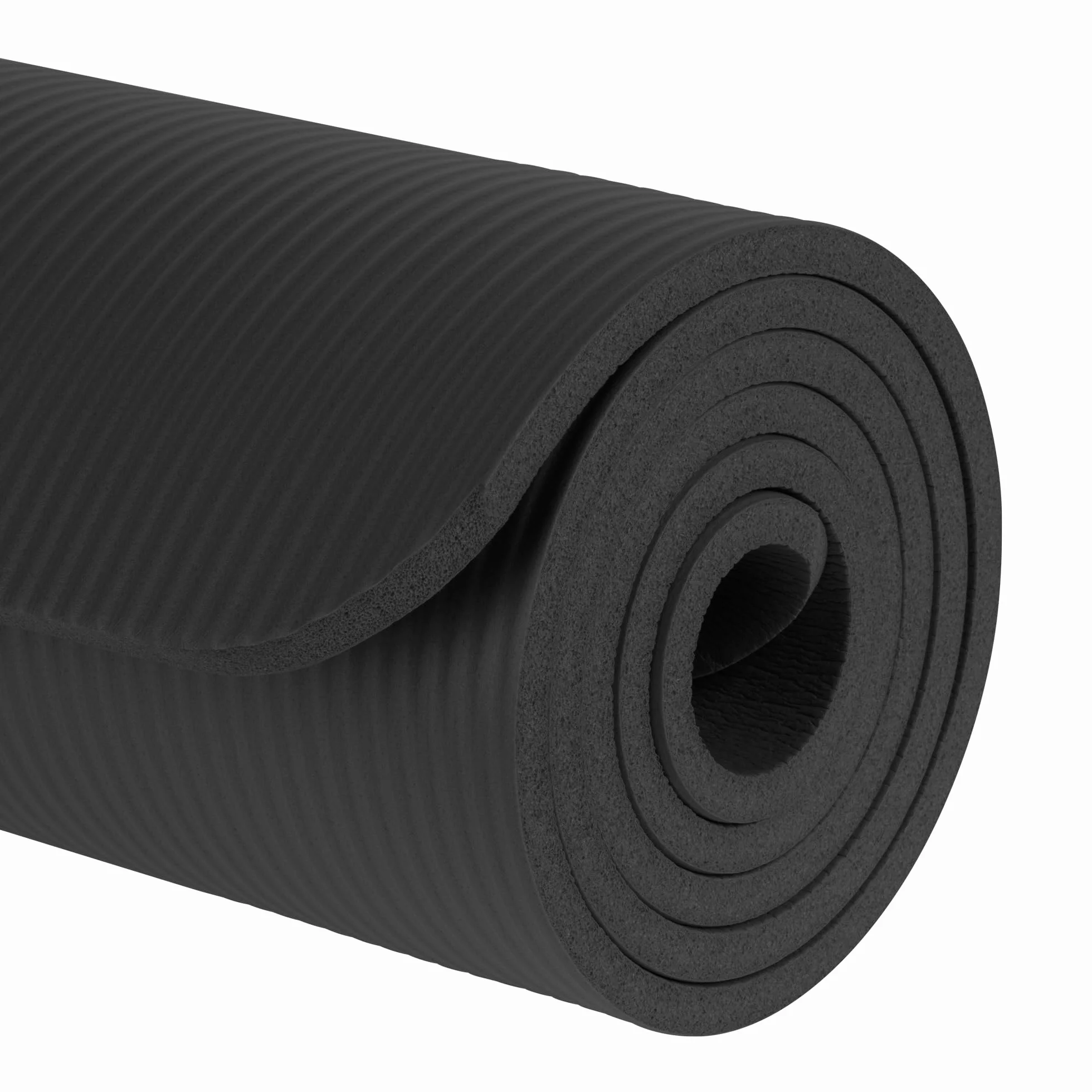 Rebel Mata Gimnastyczna do Ćwiczeń Joga Pilates Fitness 183x61cm Grubość 1cm Materiał NBR Czarna RBA-3150-BK