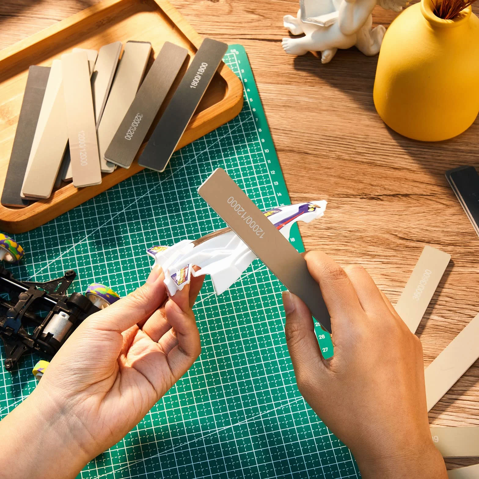 Patyczki szlifierskie polerskie do modeli plastikowych metalu drewna akcesoria modelarstwa