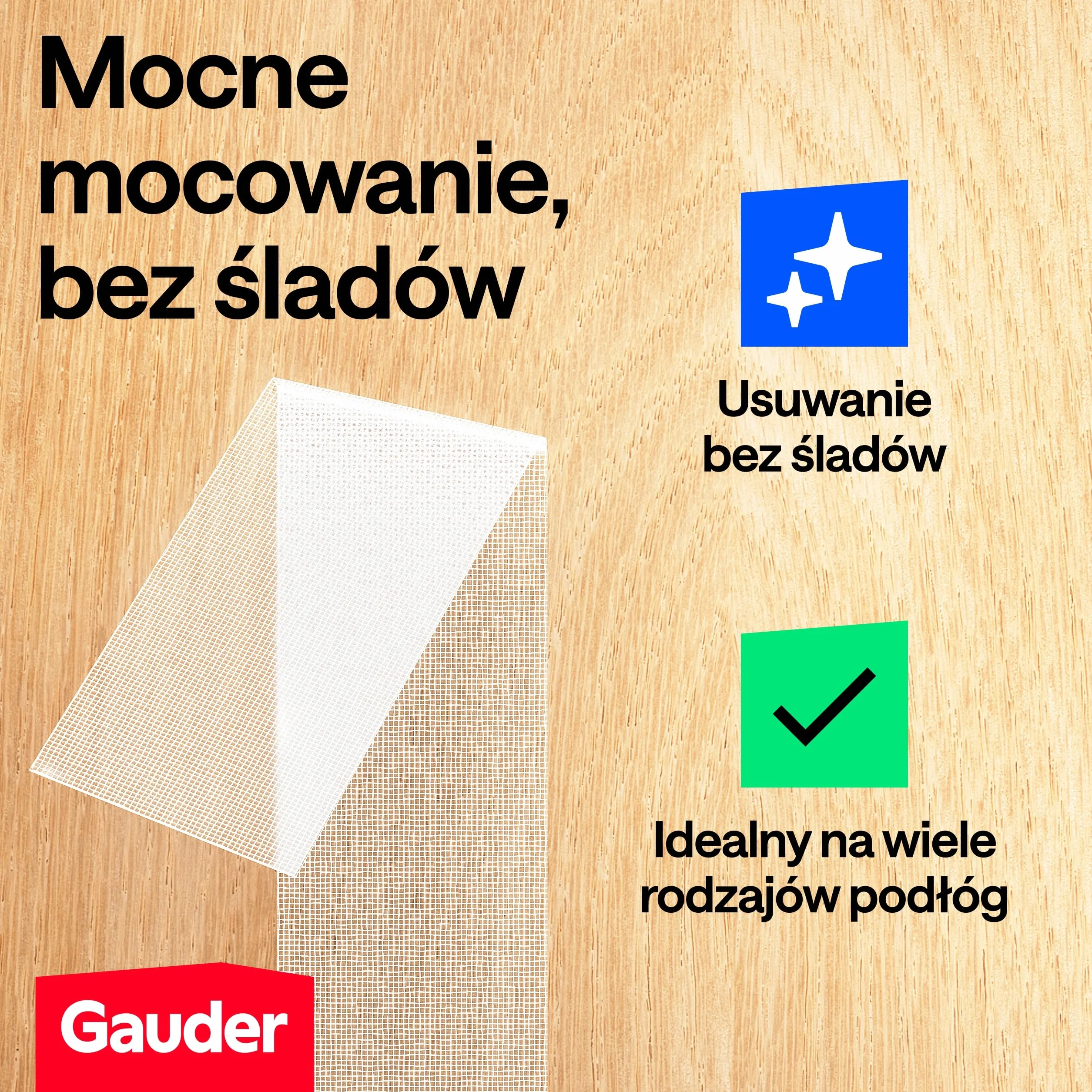 GAUDER Taśma do dywanów dwustronna ekstra mocna 10 m x 48 mm Klej do wykładzin i schodów