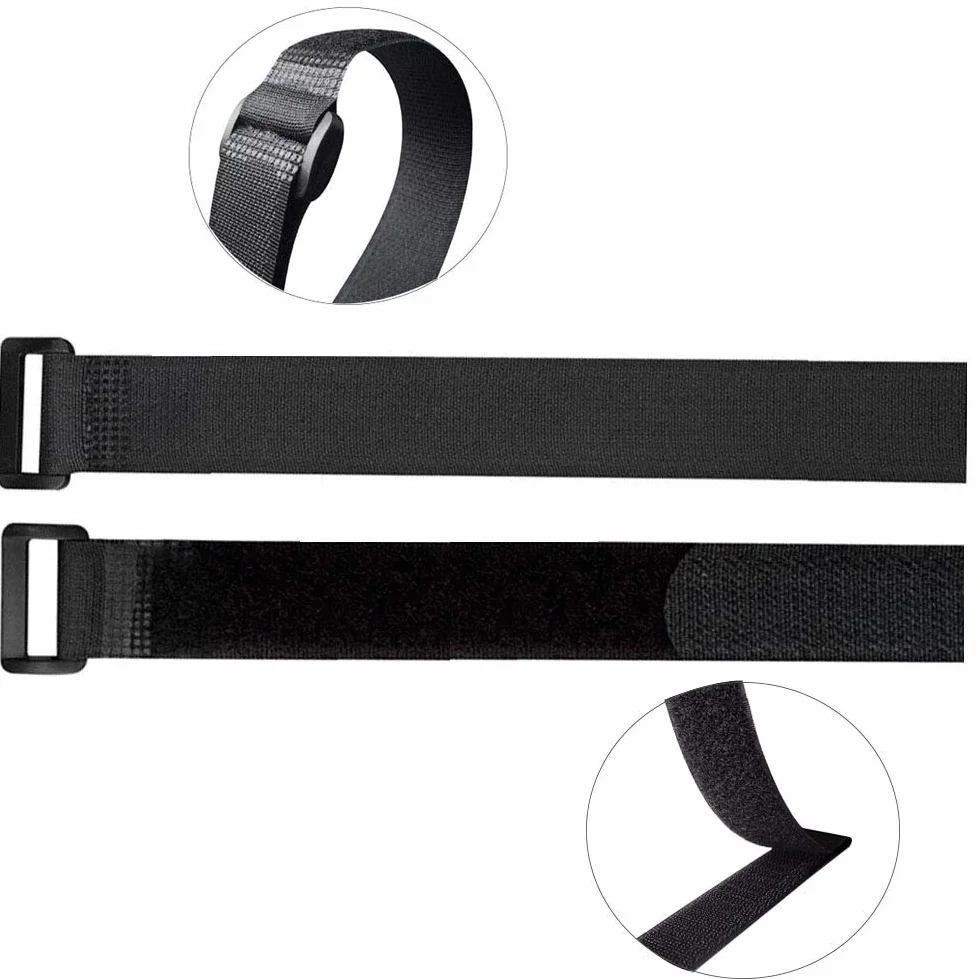Zestaw 30 opasek kablowych z nylonu czarny regulowane z rzepem organizer kabli 20 cm 30 cm 40 cm