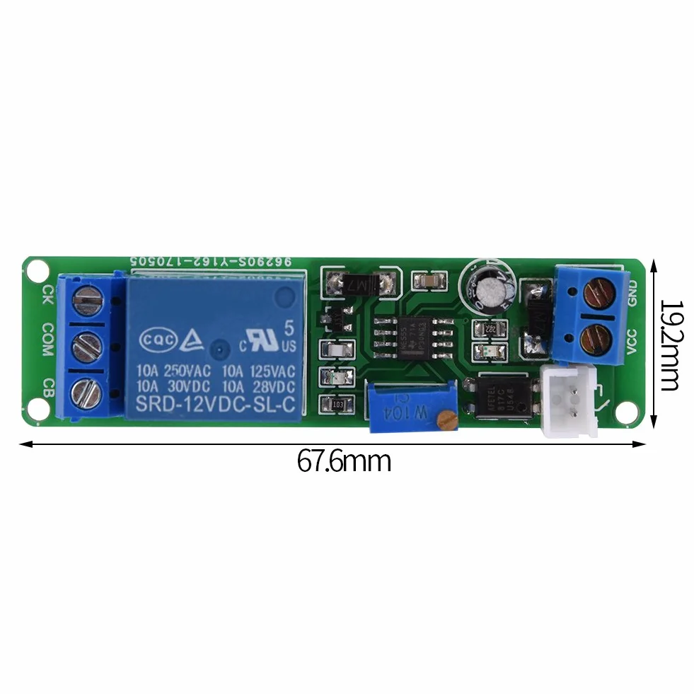 Moduł Przekaźnik Czasowy DC 12V Regulowany Timer Opóźnienie Wyłącz 1~10sec