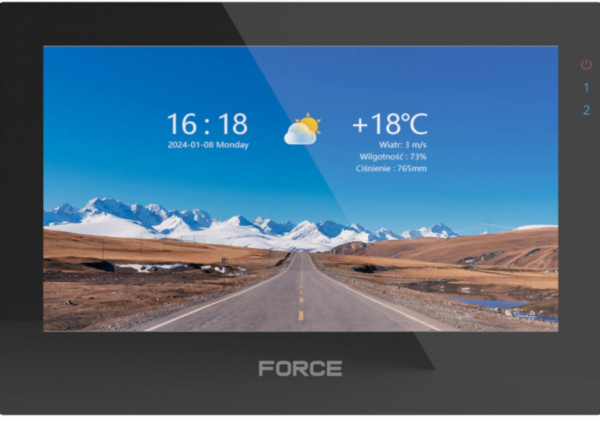 WIDEODOMOFON FORCE PRIMA 7" CZARNY FULL HD CZYTNIK BRELOKI BRAMA FURTKA