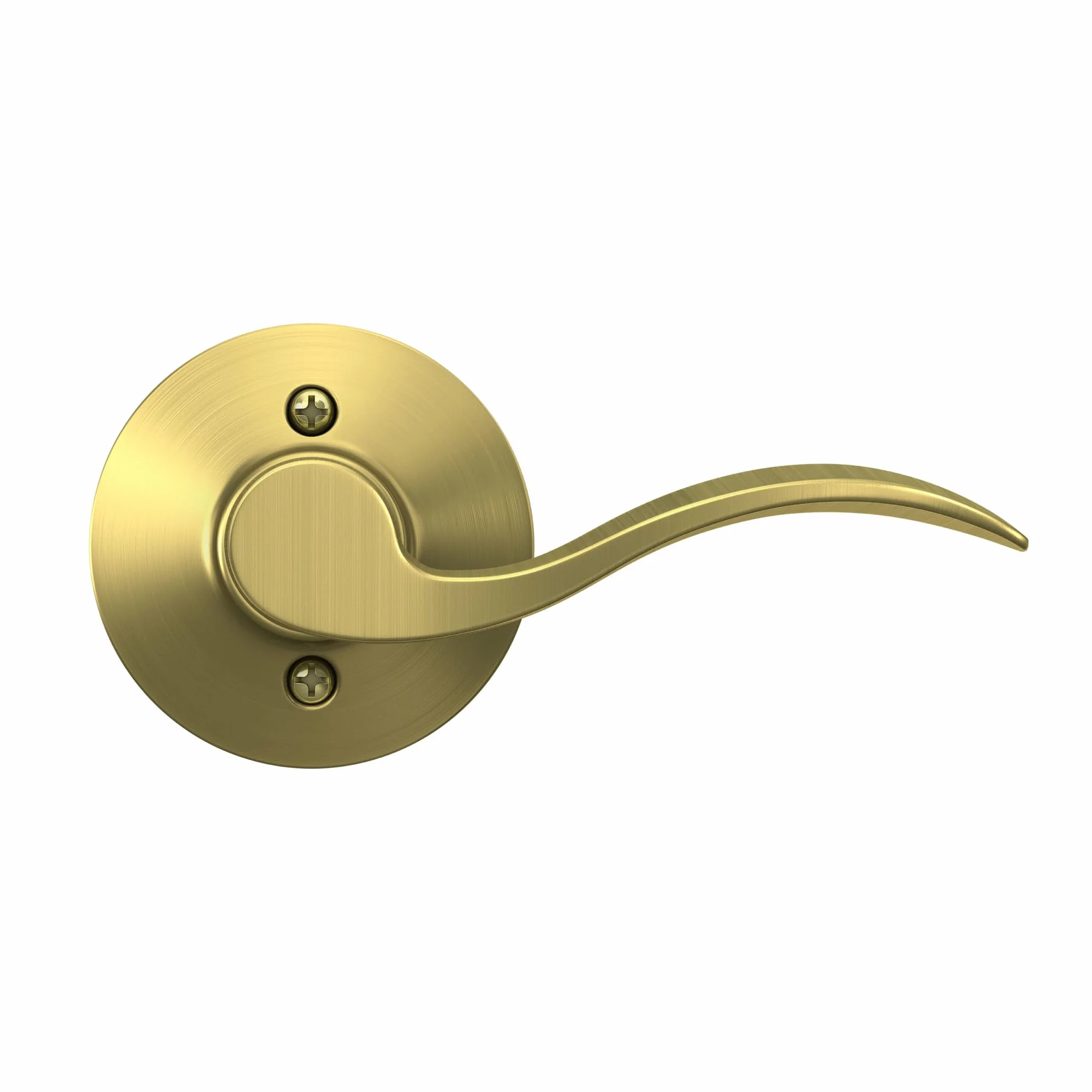 SCHLAGE F170 Acc 608 LH Nieobracająca się lewa dźwignia akcentująca satynowy mosiądz Lock Company