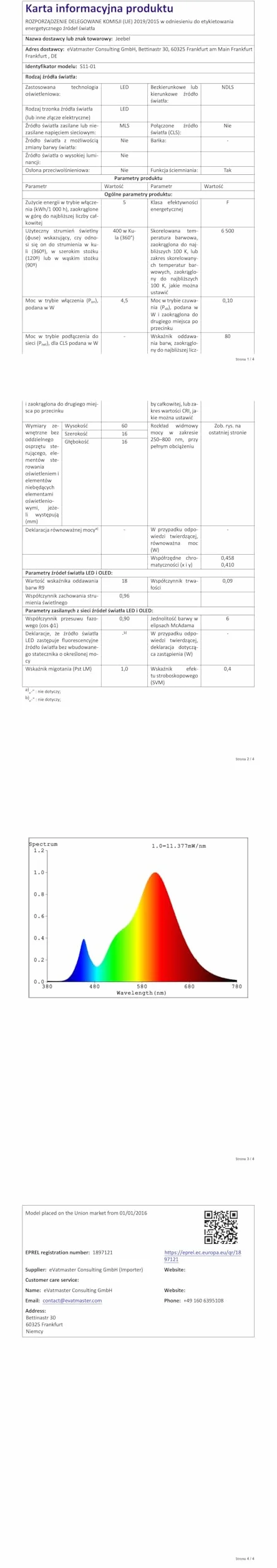 Jeebel Mini Latarka LED 400 Lumenów USB Ładowania, EDC Magnetyczna IP65, Boczne Światło UV/Biały/Czerwony/Niebieski