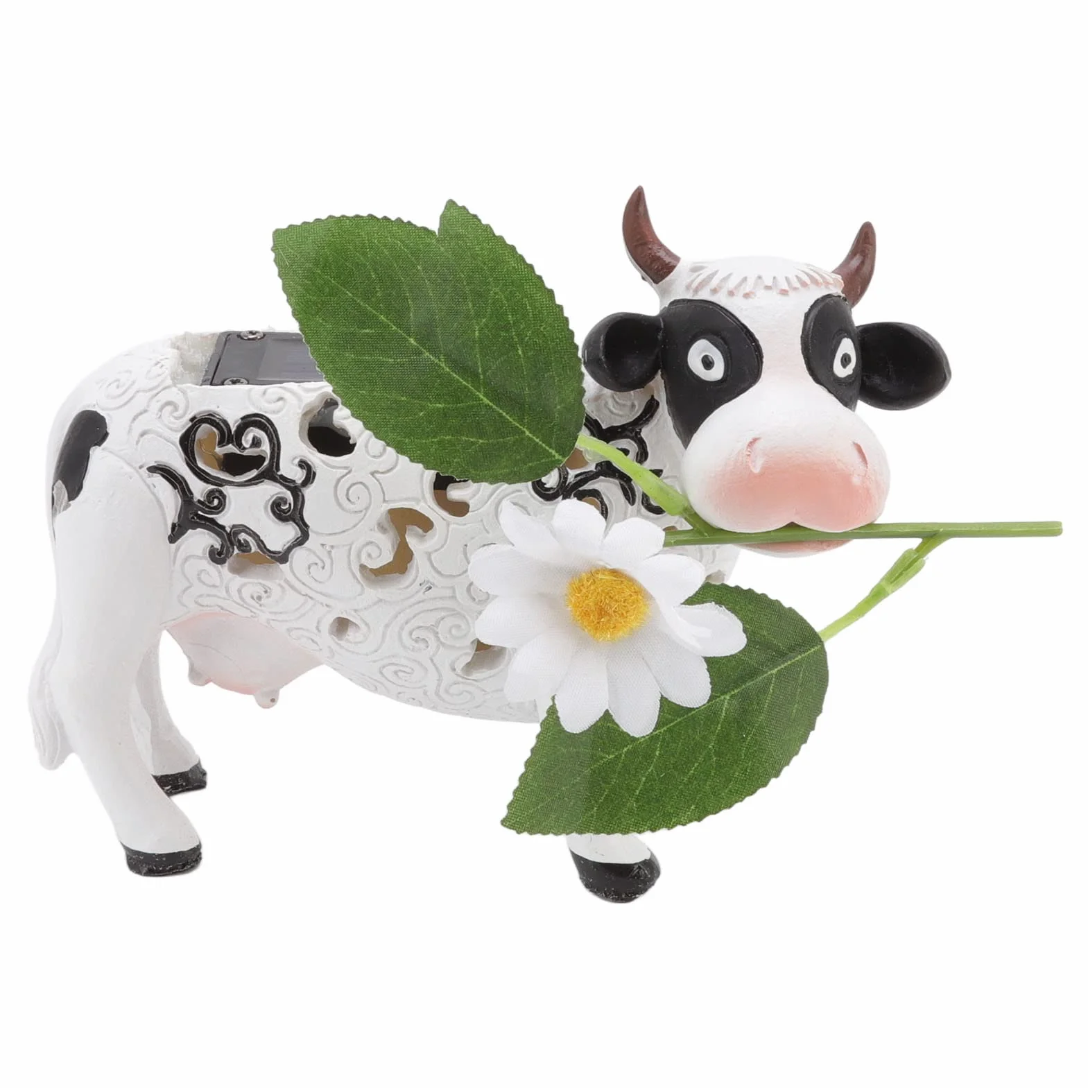 Słoneczne Światła Ogrodowe w Kształcie Zwierząt, Energooszczędne Światło Słoneczne Daisy Cow na Ślub
