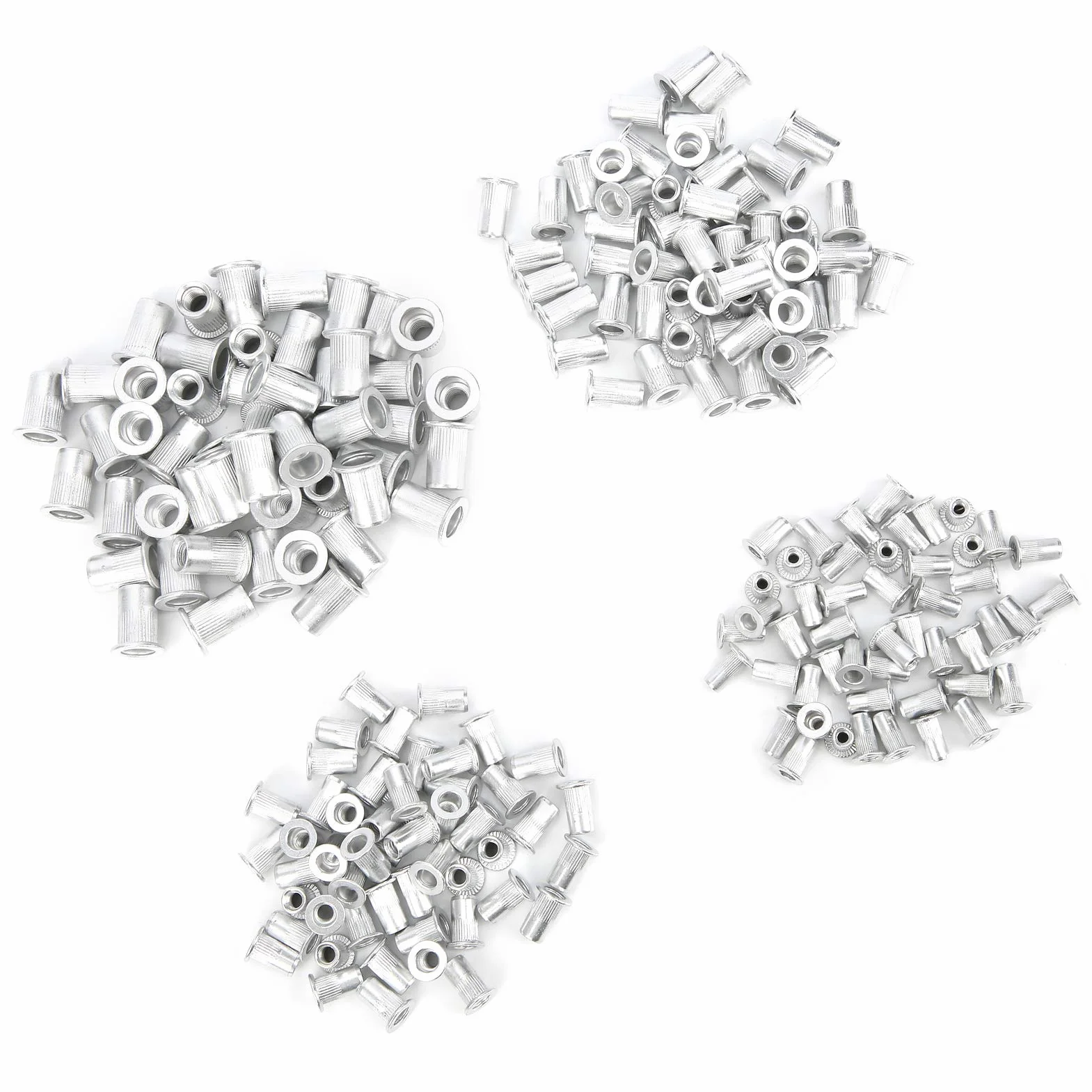 Nakrętki nitowe aluminiowe z łbem płaskim M3 M4 M5 M6 zestaw 200 szt.