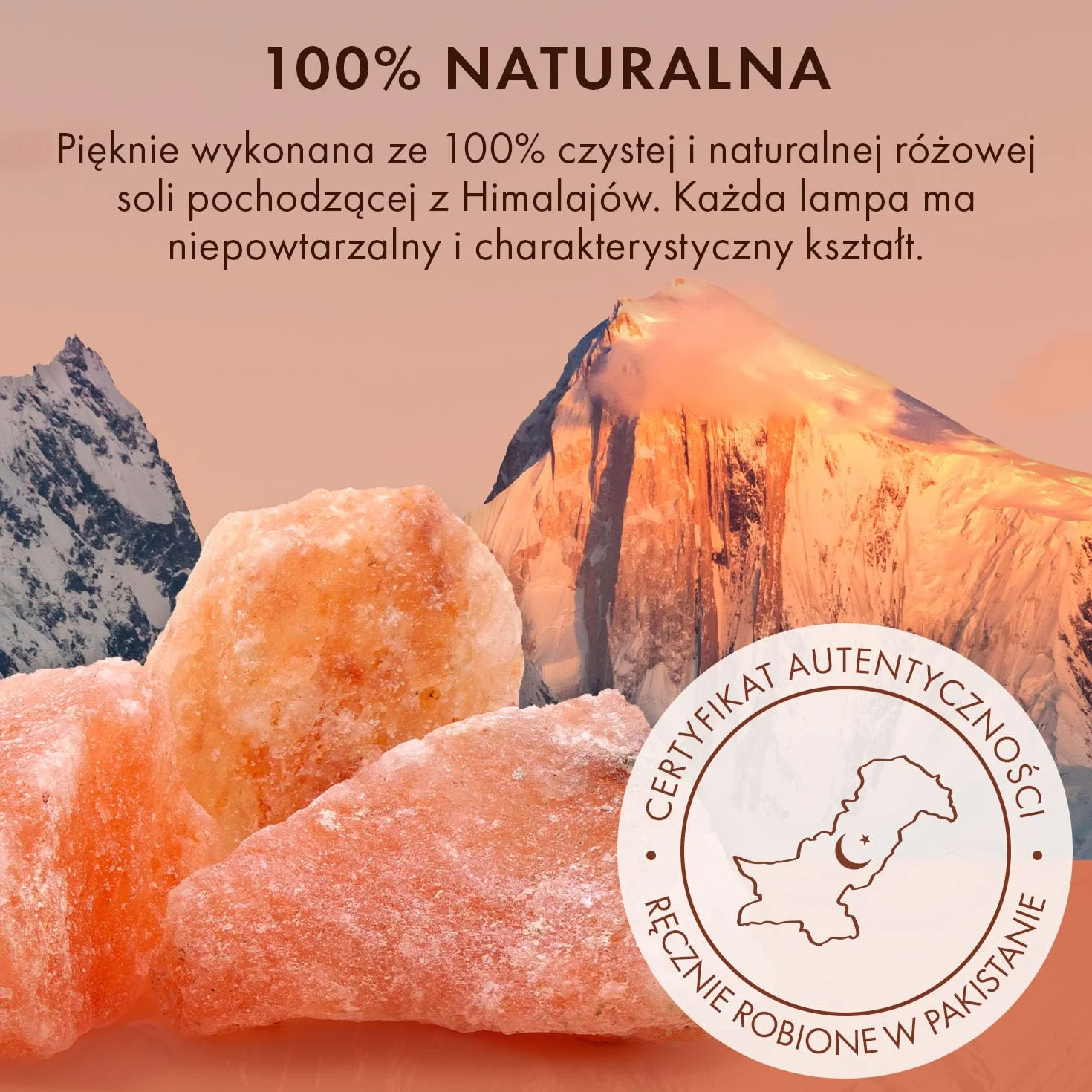The Body Source Lampa Solna Himalajska Naturalna, Mała z Przyciemnianym Światłem, Oczyszczacz Powietrza, Dekoracja do Domu Sypialni, dla Alergików Astmatyków, 2-3 kg