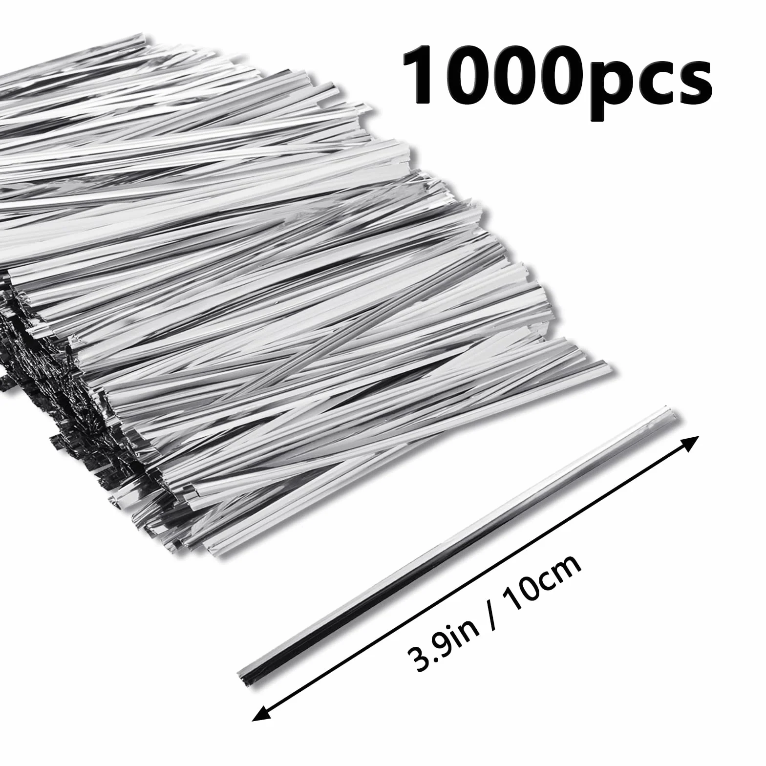 Twist Ties metaliczne zapięcie do wiązania torebek srebrnych 3,9 cala 1000 sztuk