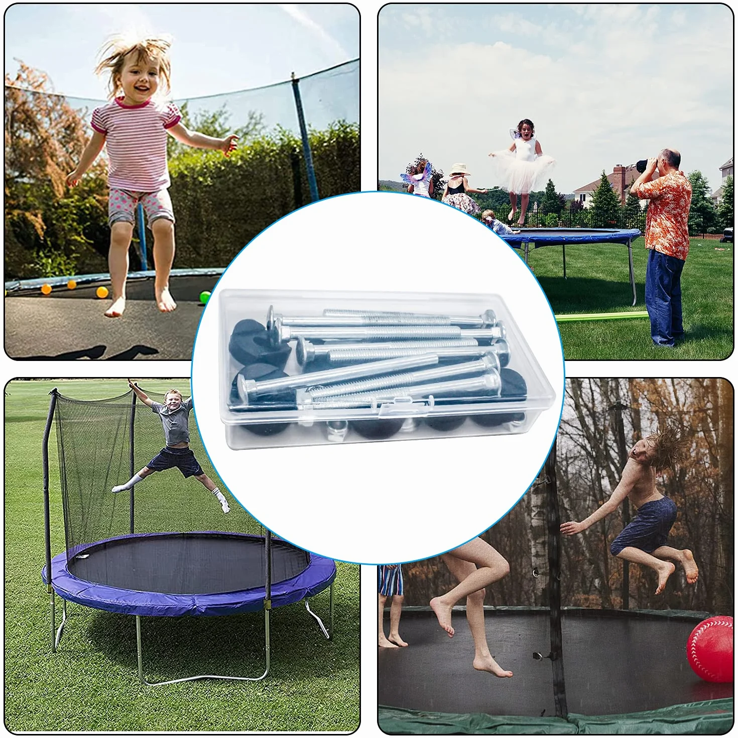 GIAK Akcesoria do trampoliny, śruby do mocowania, 10 sztuk